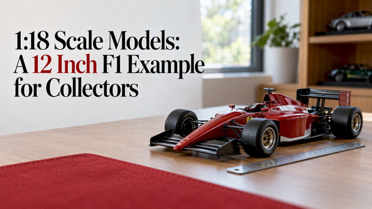 F1 scale model beside a ruler
