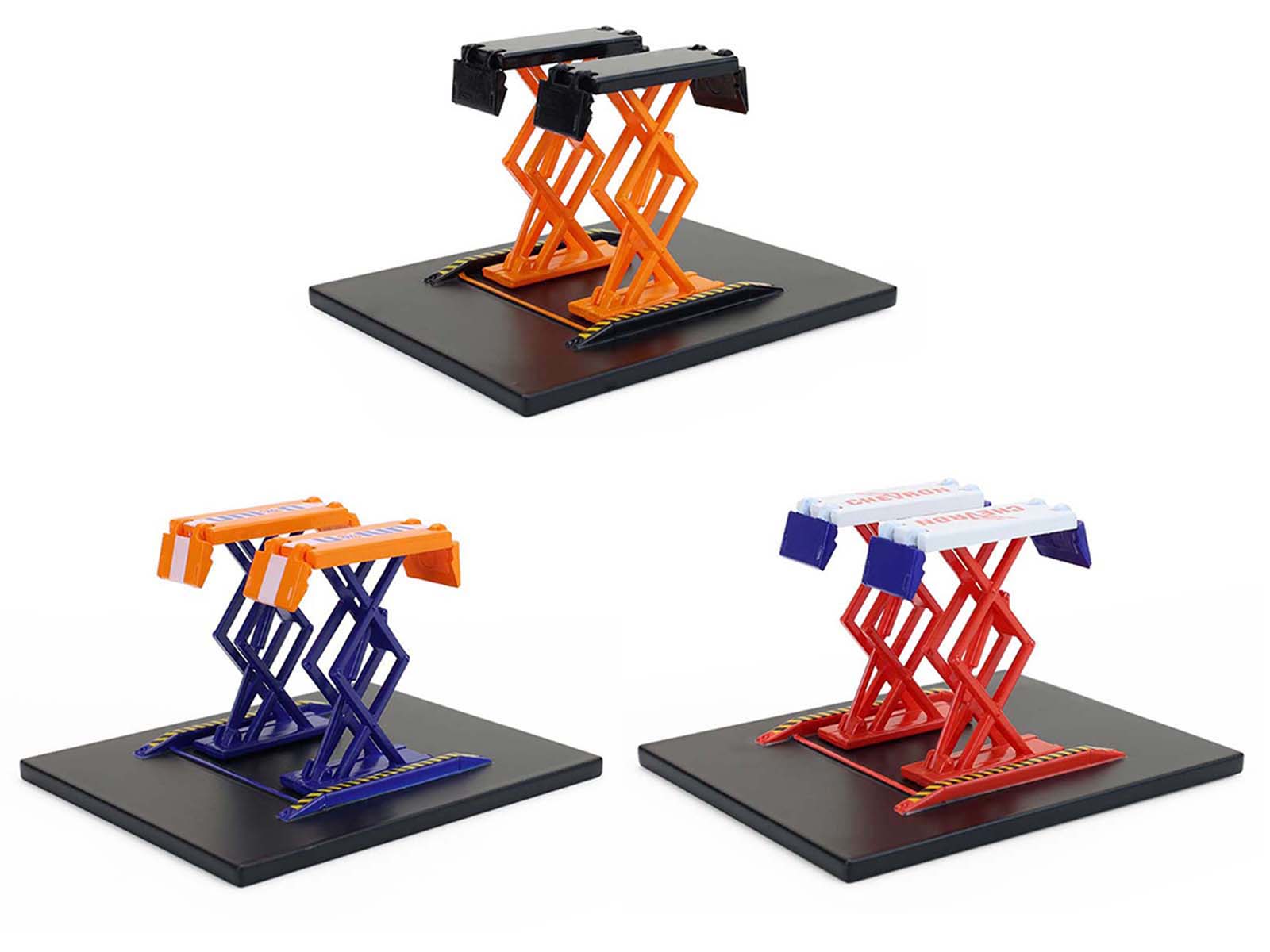 Automotive "Double Scissor Lifts" Series #2 Set of 3 pieces 1/64 Diecast Models by Greenlight