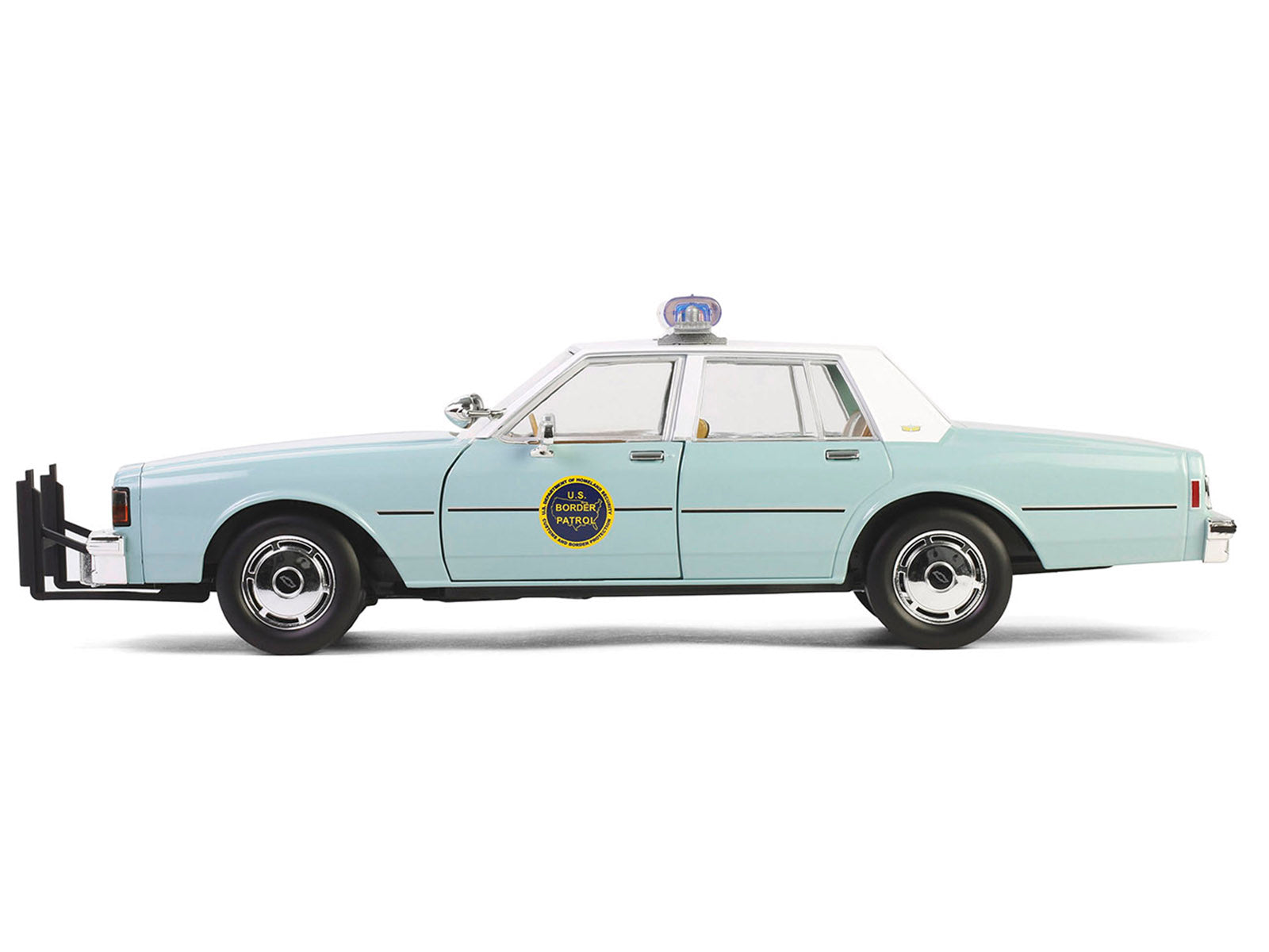 1987 Chevrolet Caprice 9C1 "US Border Patrol" Light Green with White Top "Artisan Collection" 1/18 Diecast Model Car by Greenlight