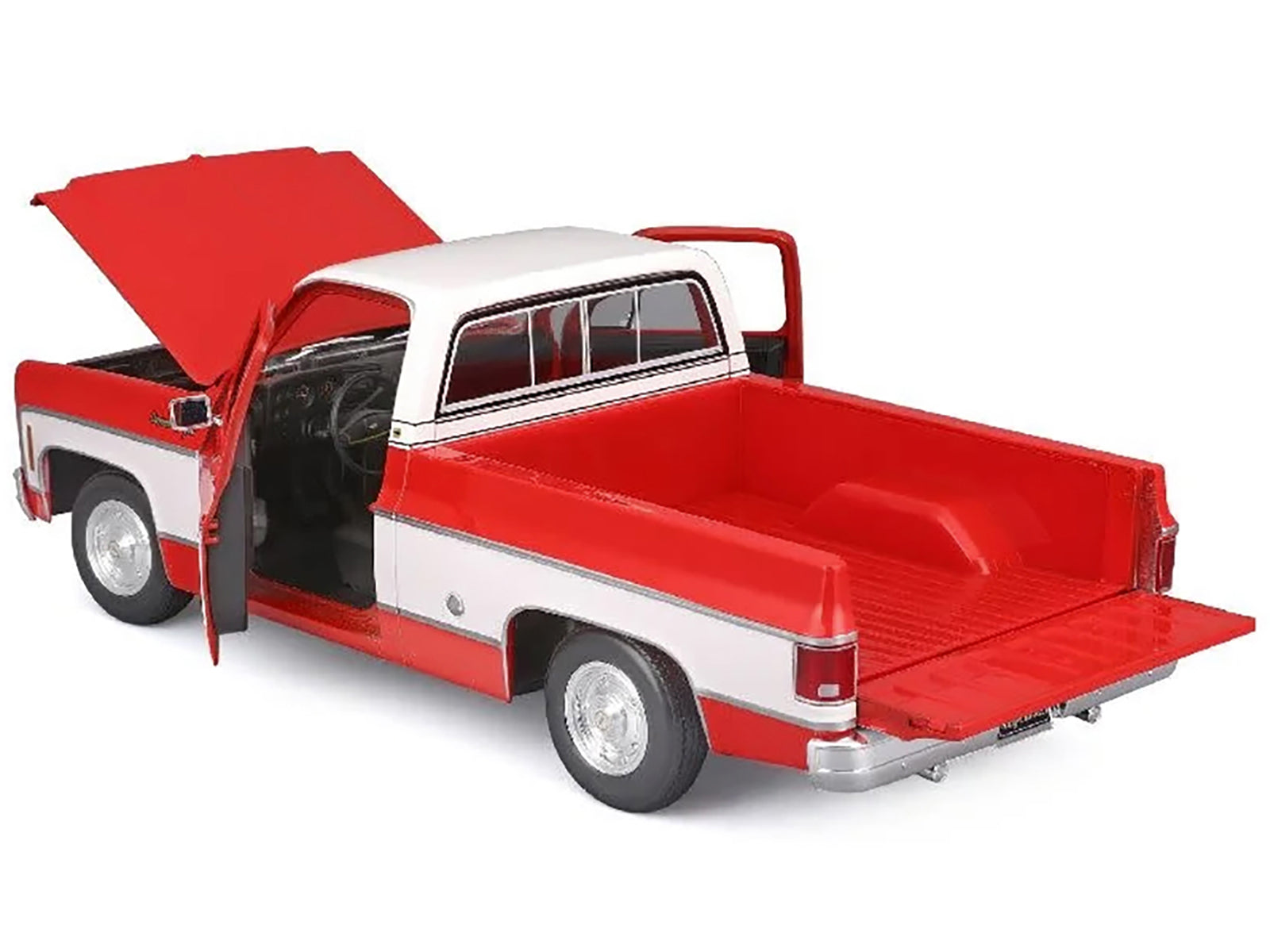 1974 Chevrolet C10 Cheyenne Super Pickup Truck Red and White "Special Edition" Series 1/18 Diecast Model Car by Maisto