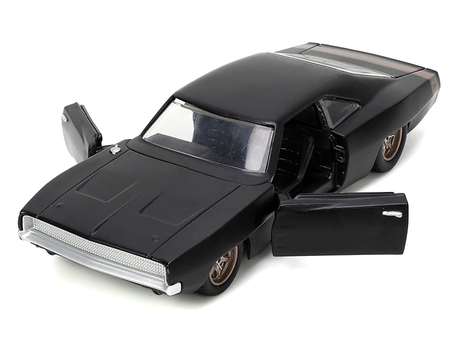 1968 Dodge Charger Widebody Matt Black with Bronze Tail Stripe "F9" (2021) Movie "Fast & Furious" Series 1/32 Diecast Model Car by Jada