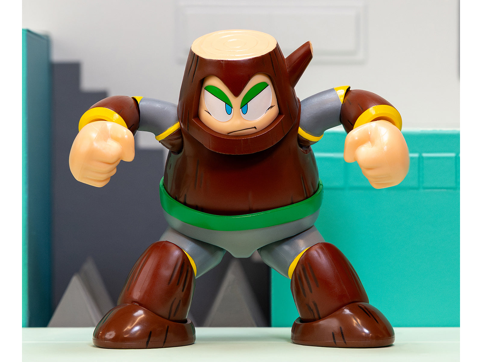 Wood Man 5" Moveable Figure (Deluxe Version) with Accessories and Alternate Head and Hands "Mega Man" (1987) Video Game Model by Jada