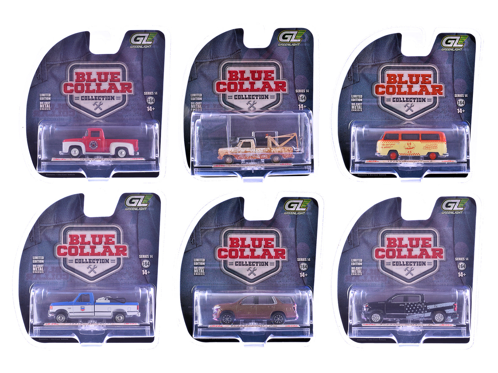 "Blue Collar Collection" Series 14 Set of 6 pieces 1/64 Diecast Model Cars by Greenlight