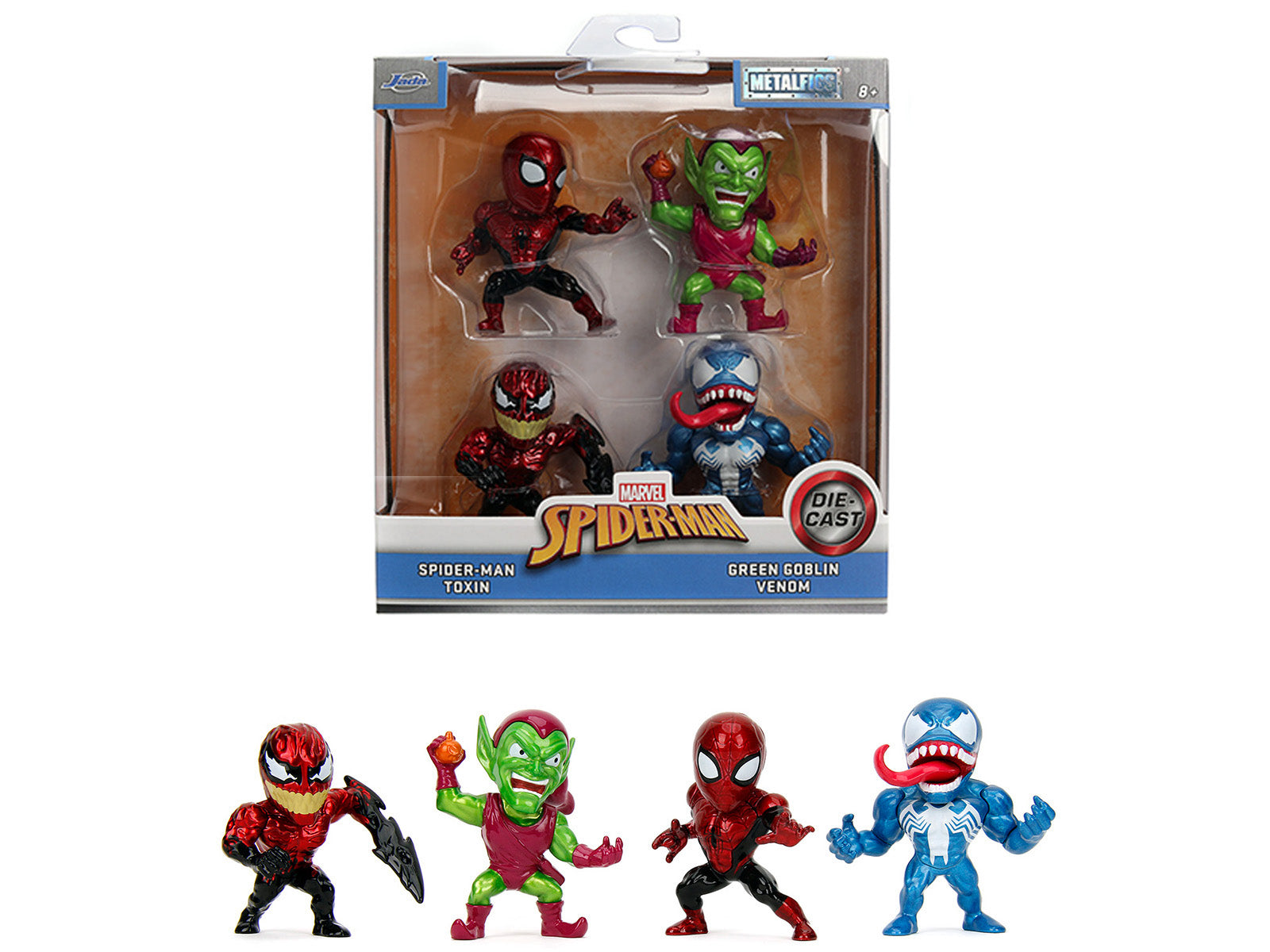 Set of 4 Diecast Figures "Spider-Man" "Metalfigs" Series Diecast Models by Jada