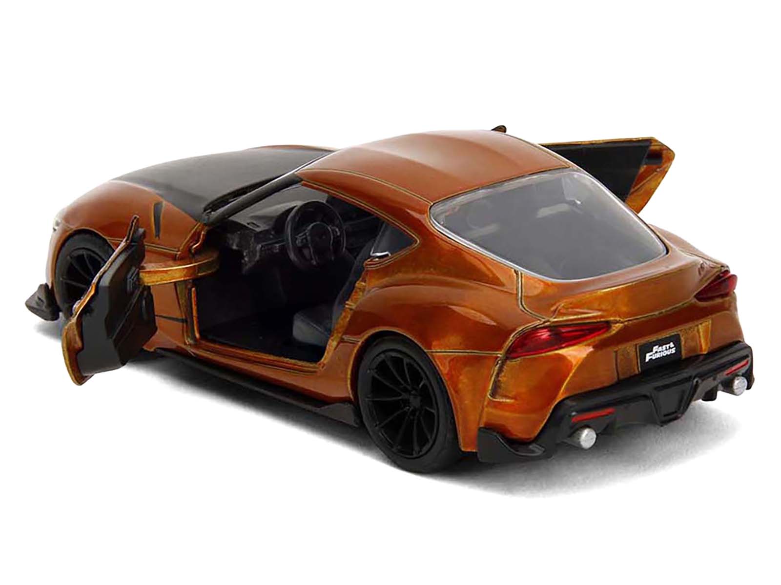 2020 Toyota Supra Orange Metallic with Black Stripes "F9" (2021) Movie "Fast & Furious" Series 1/32 Diecast Model Car by Jada