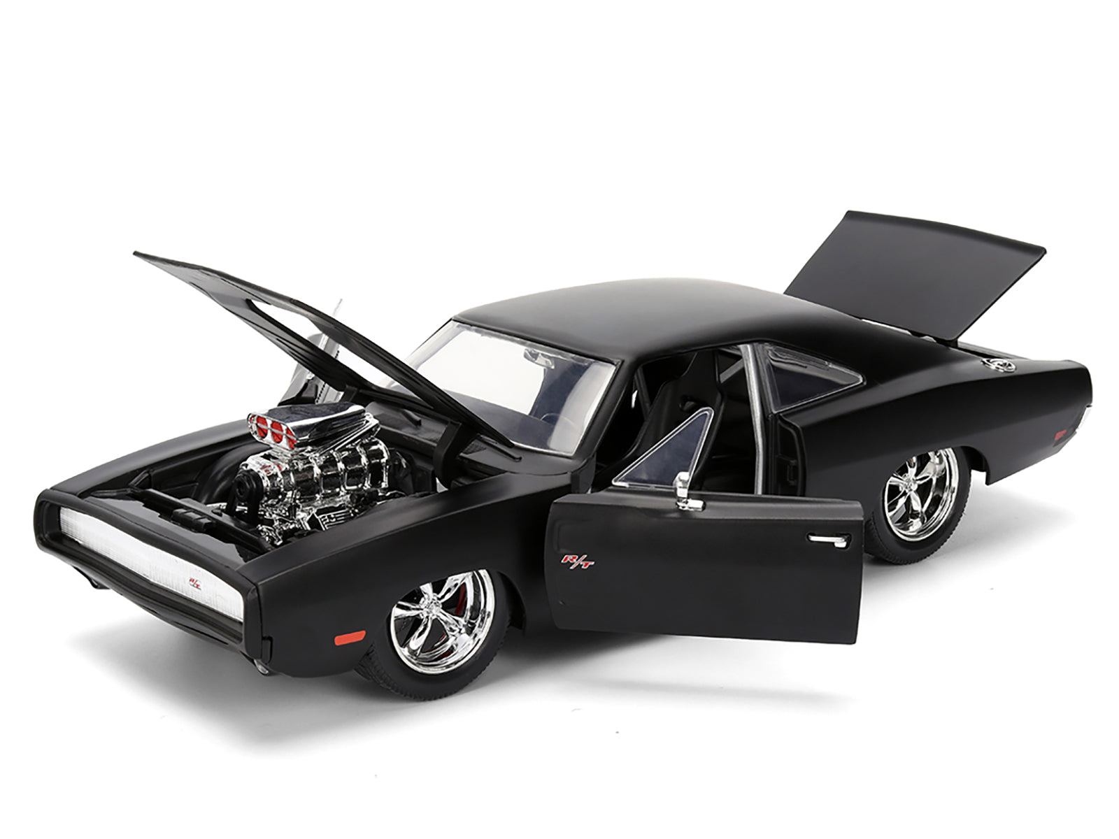 1970 Dodge Charger R/T Matt Black "Fast & Furious" (2009) Movie "Fast & Furious" Series 1/24 Diecast Model Car by Jada