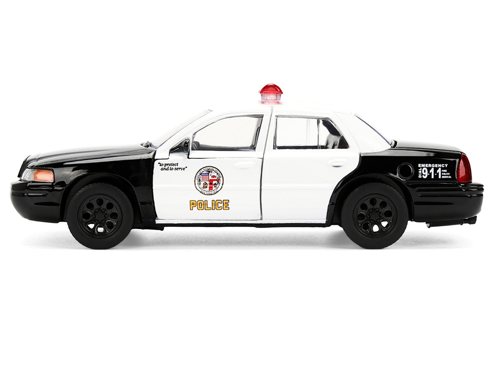 Ford Crown Victoria "LAPD (Los Angeles Police Department) Black and White "The Fast and the Furious" (2001) Movie "Fast & Furious" Series 1/32 Diecast Model Car by Jada