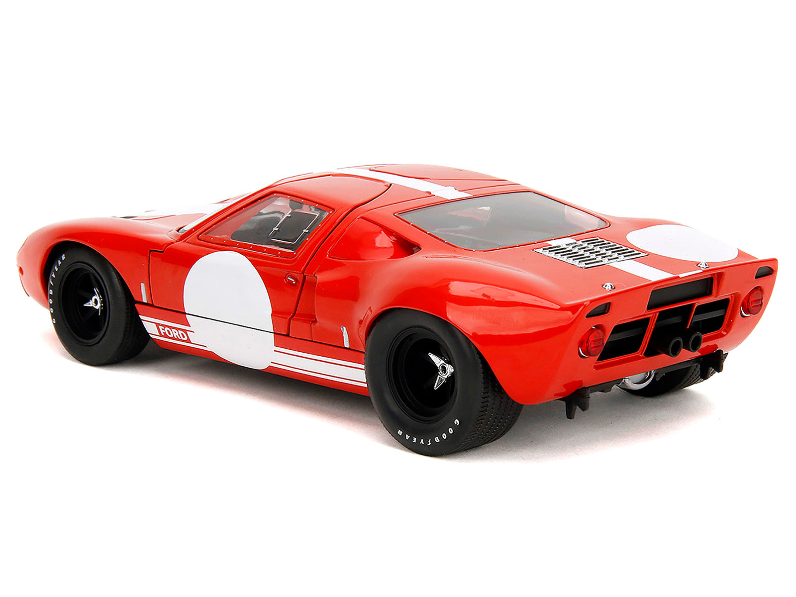Ford GT40 MK1 Red with White Stripes and Graphics "Pink Slips" Series 1/18 Diecast Model Car by Jada