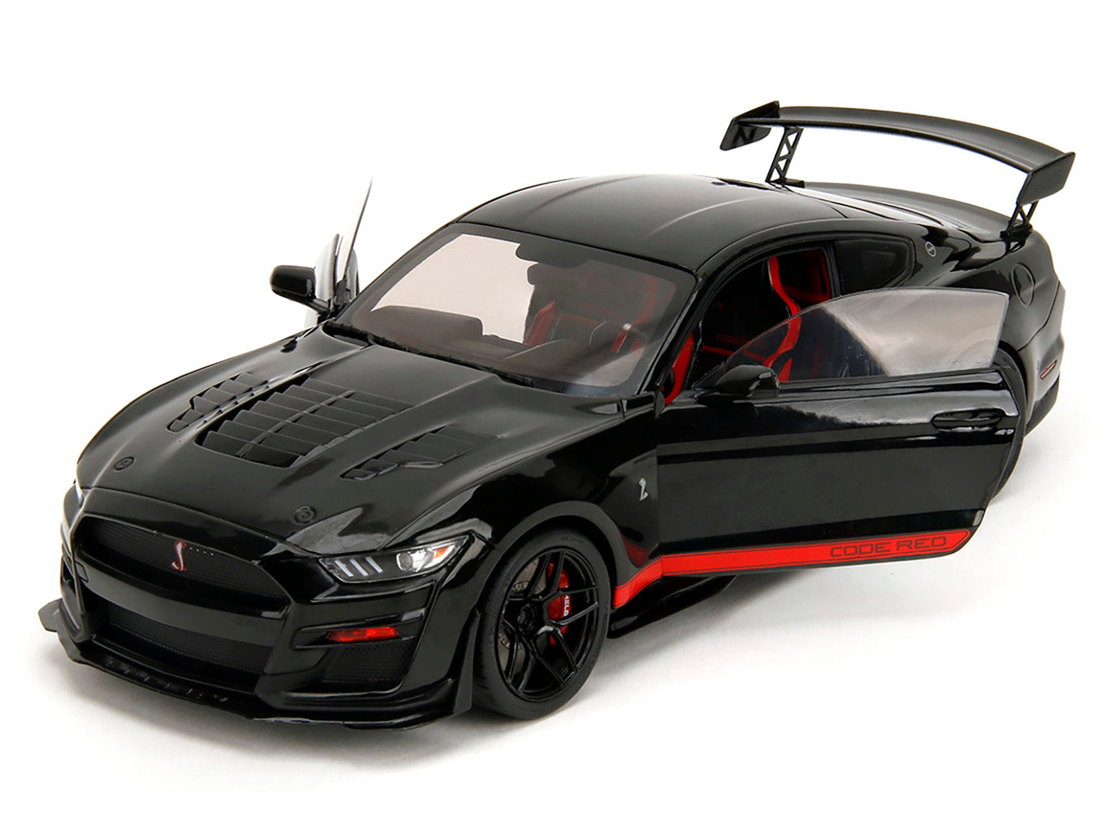 Shelby GT500 "Code Red" Black with Red Stripes "Pink Slips" Series 1/18 Diecast Model Car by Jada