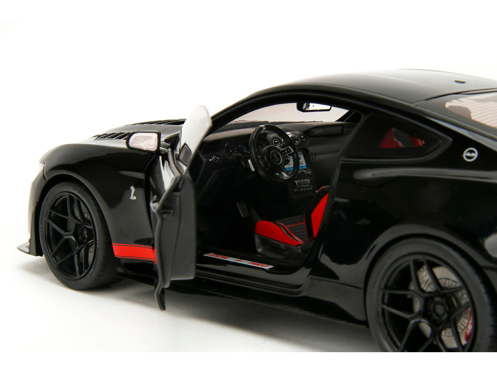 Shelby GT500 "Code Red" Black with Red Stripes "Pink Slips" Series 1/18 Diecast Model Car by Jada