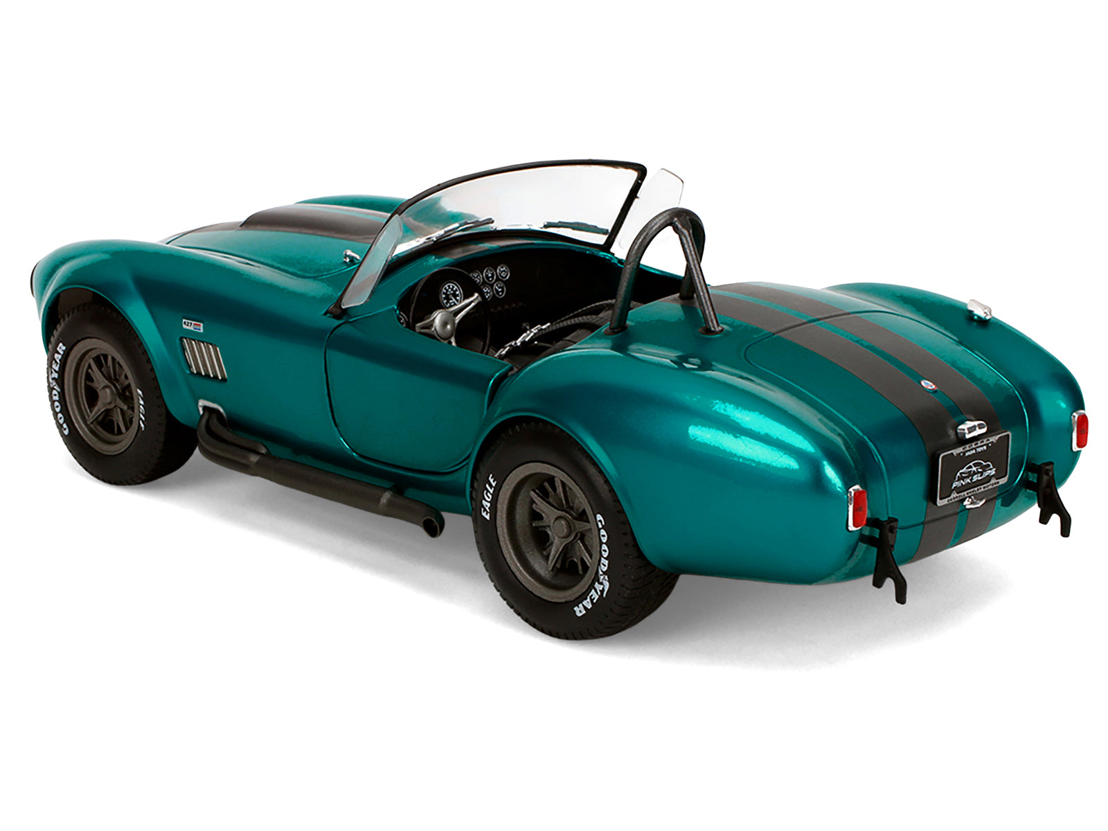 Shelby Cobra 427 MKII Teal Metallic with Gray Stripes "Pink Slips" Series 1/18 Diecast Model Car by Jada