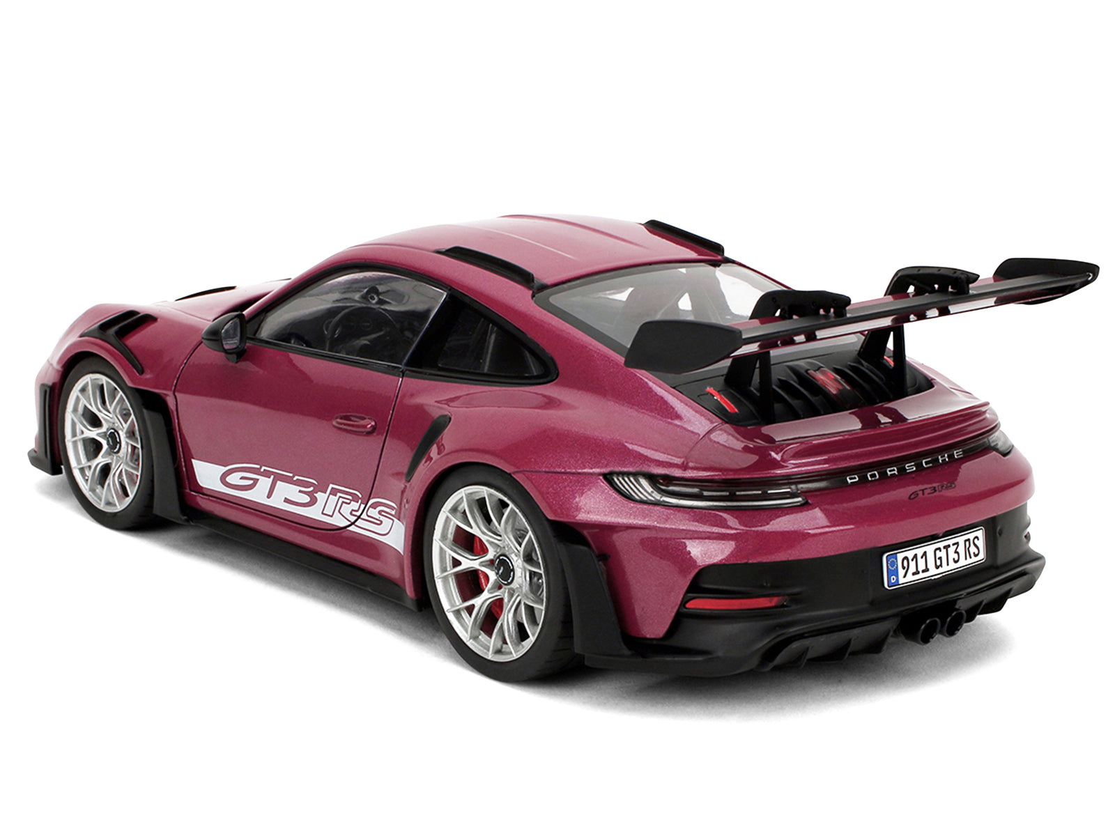 Porsche 911 GT3 RS Red Violet Metallic with White Stripes "Pink Slips" Series 1/18 Diecast Model Car by Jada