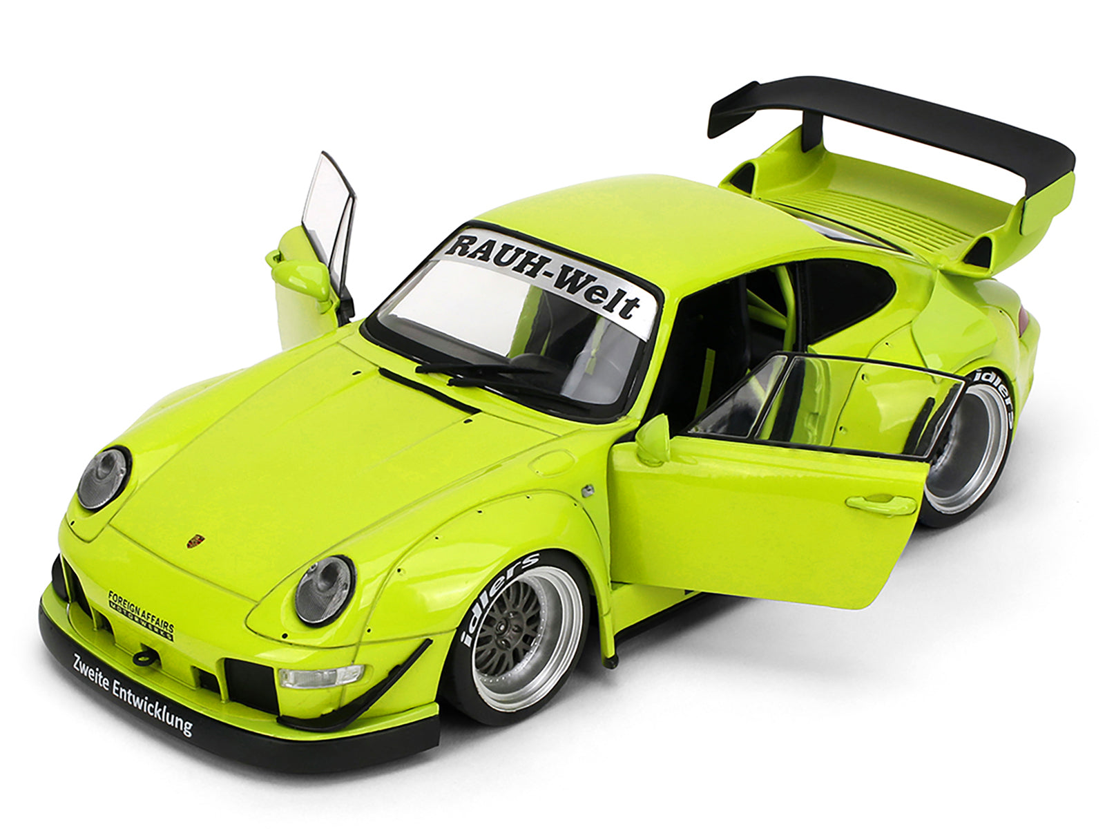 RWB Body Kit "Genki" Lime Green "Pink Slips" Series 1/18 Diecast Model Car by Jada