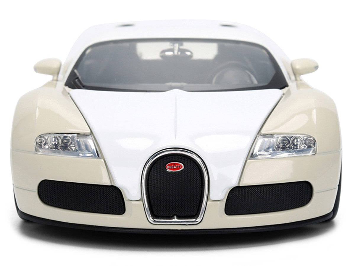 2011 Bugatti Veyron White and Tan "Furious 7" (2015) Movie "25 Years of Fast & Furious" Series 1/24 Diecast Model Car by Jada