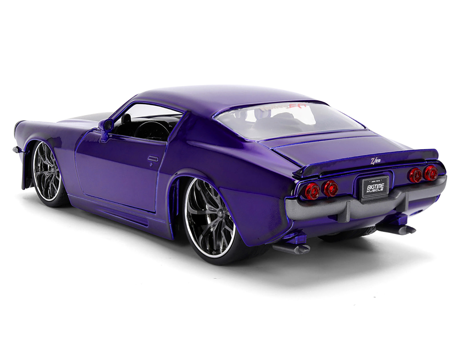 1971 Chevrolet Camaro Z/28 Purple Metallic with Black Hood "Bigtime Muscle" Series 1/24 Diecast Model Car by Jada