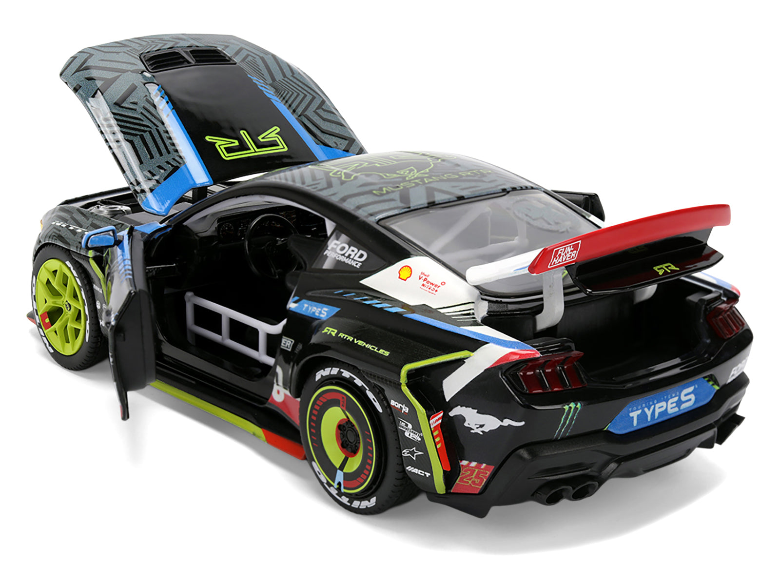 Ford Mustang RTR #25 Vaughn Gittin Jr. "Formula Drift PRO Championship" (2025) with Lights "RTR Vehicles" Series 1/24 Diecast Model Car by Jada
