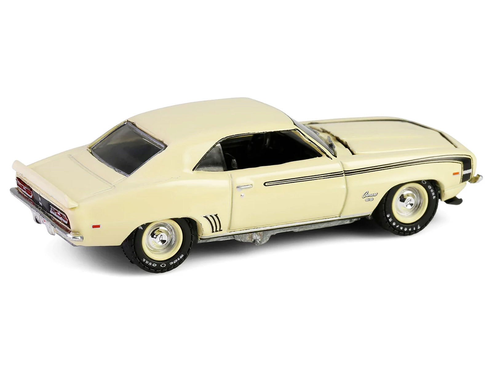 1969 Chevrolet Camaro SS 396 Butternut Yellow with Black Stripes "Barrett-Jackson" Series 15 1/64 Diecast Model Car by Greenlight