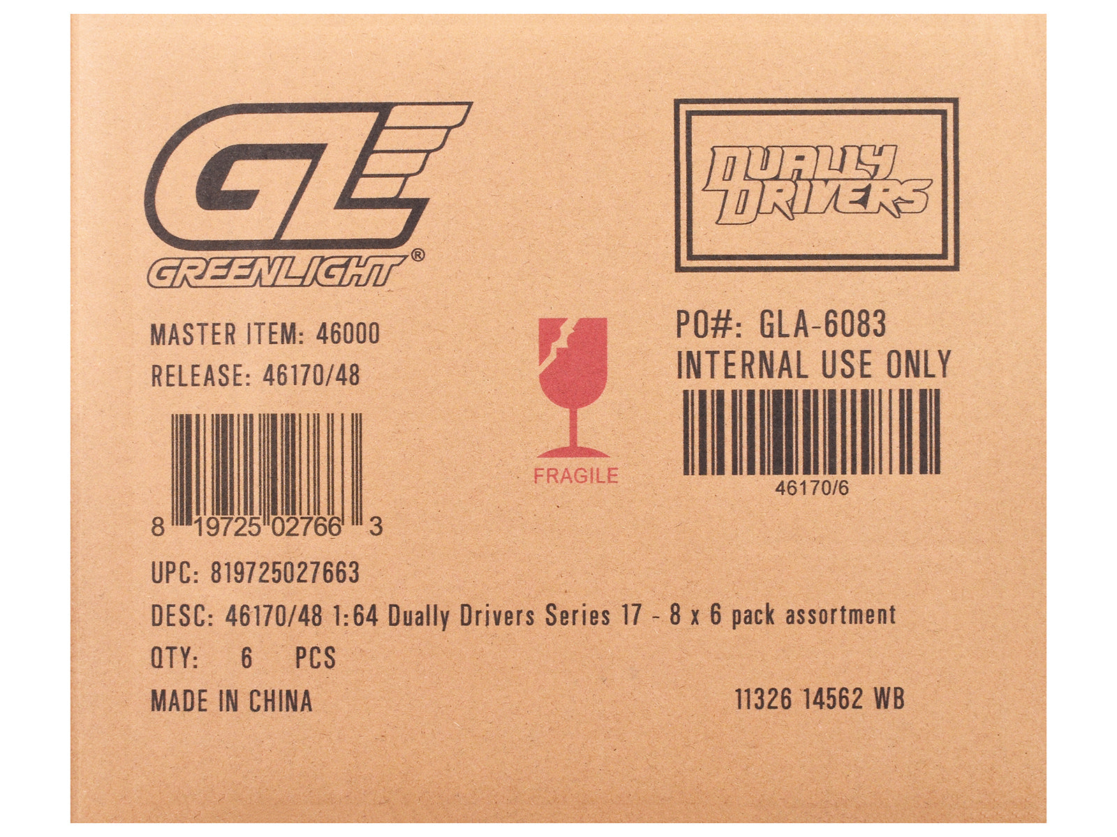 "Dually Drivers" Series 17 Set of 6 pieces 1/64 Diecast Model Cars by Greenlight