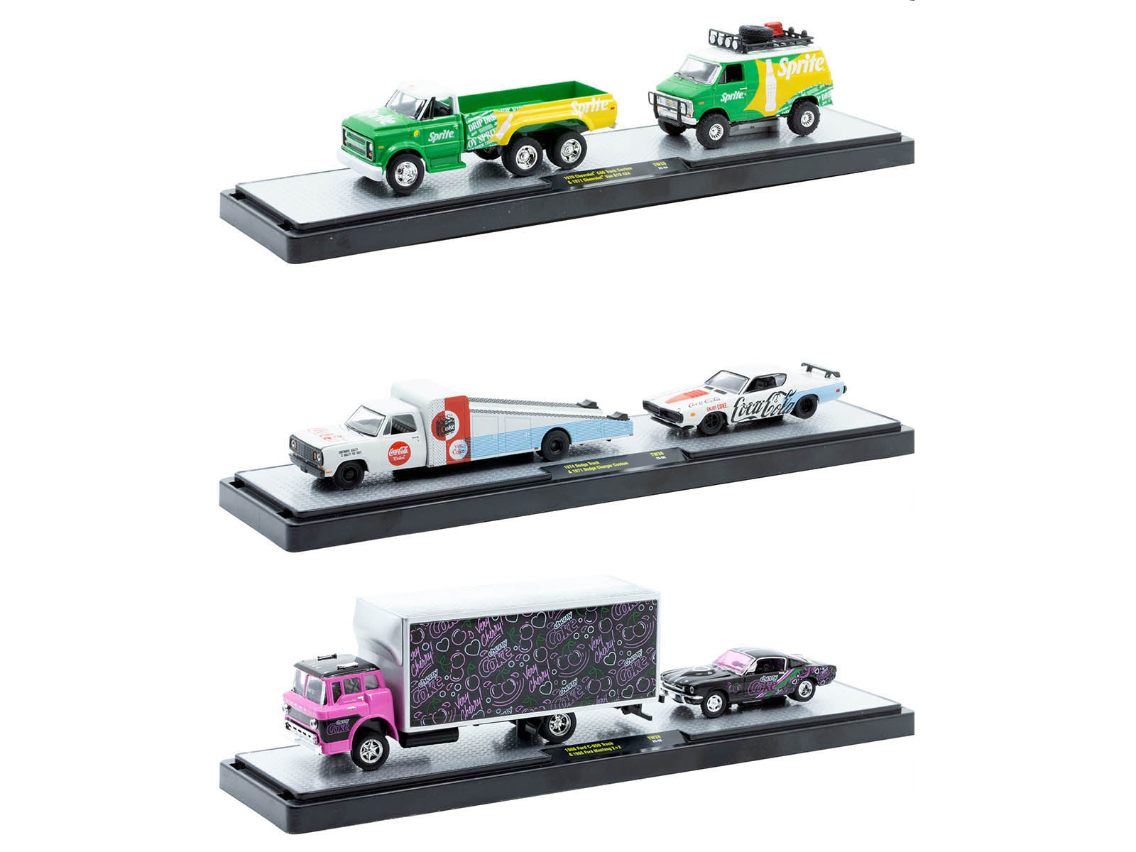 Auto Haulers "Soda" Set of 3 pieces Release 38 Limited Edition to 8000 pieces Worldwide 1/64 Diecast Models by M2 Machines