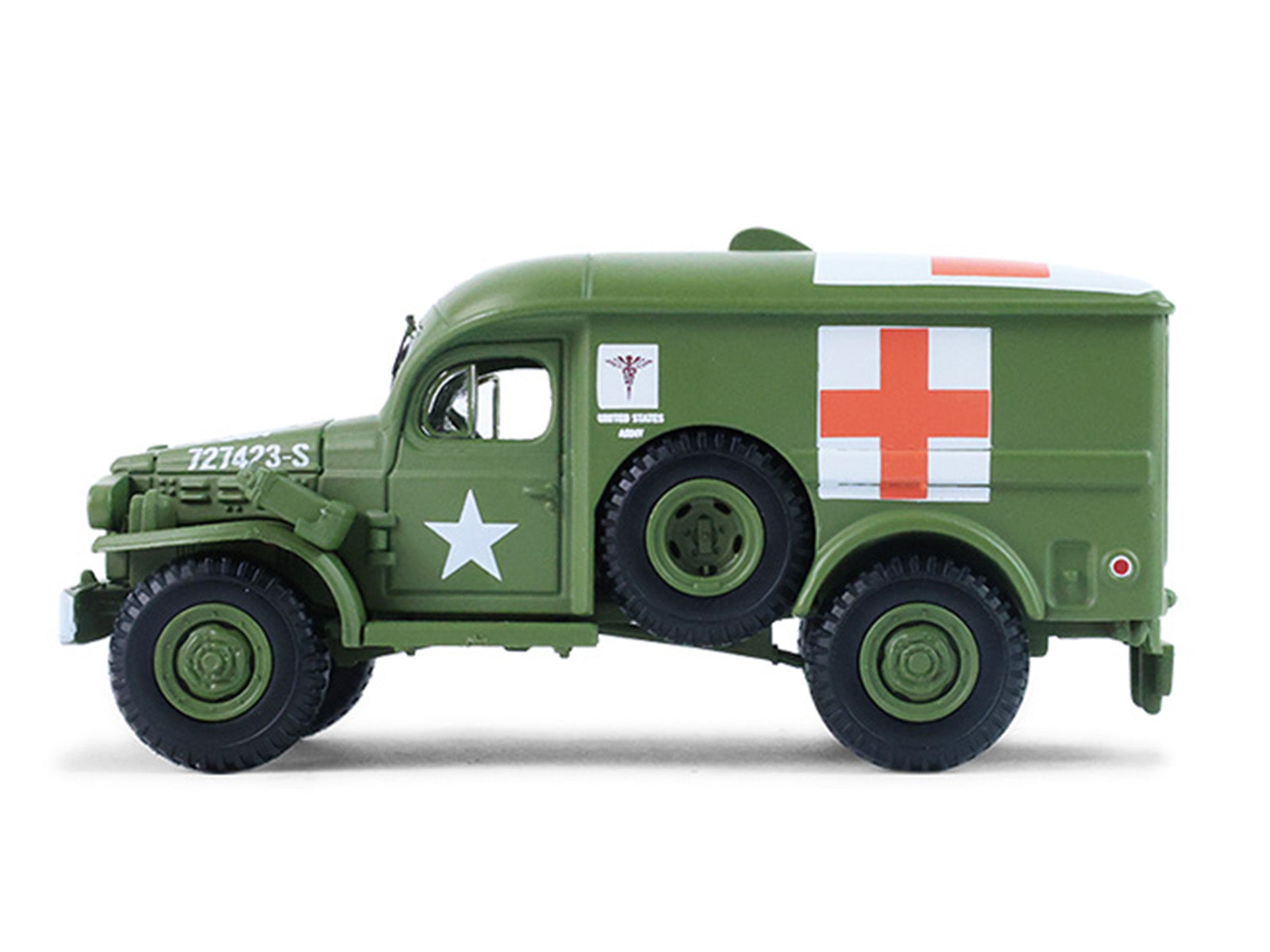 1944 Dodge WC-54 4X4 Ambulance "U.S. Army - WWII" Green with Graphics "Battalion 64" Series 6 1/64 Diecast Model Car by Greenlight