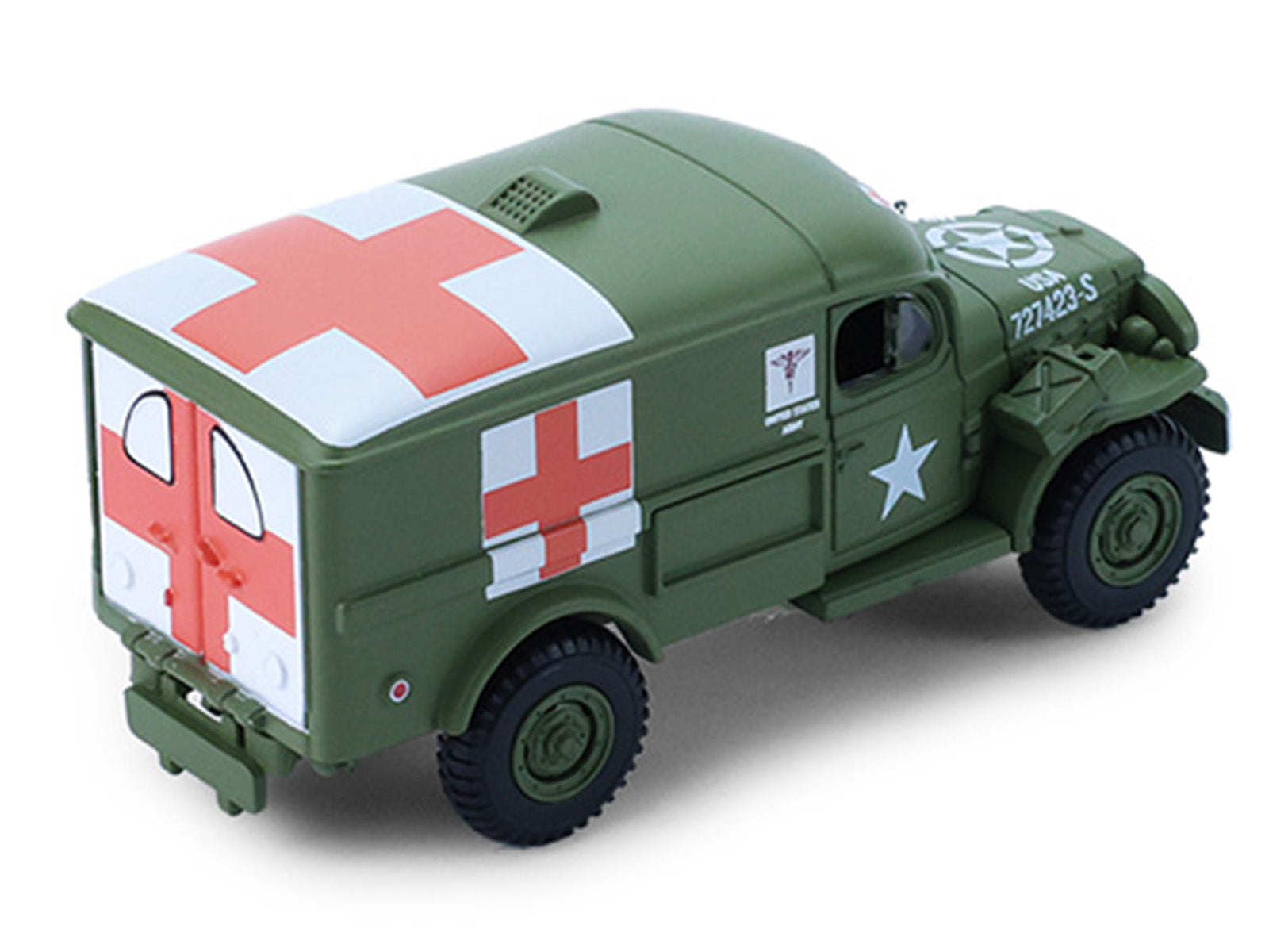 1944 Dodge WC-54 4X4 Ambulance "U.S. Army - WWII" Green with Graphics "Battalion 64" Series 6 1/64 Diecast Model Car by Greenlight