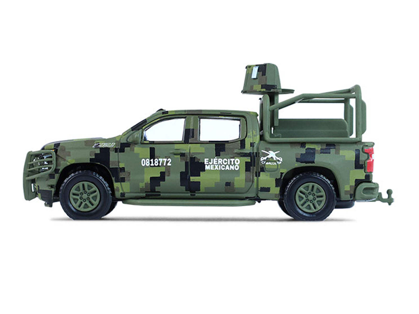2021 Chevrolet Silverado LT Trail Boss Z71 Truck "Mexican Military" Green Digital Camouflage "Battalion 64" Series 6 1/64 Diecast Model Car by Greenlight