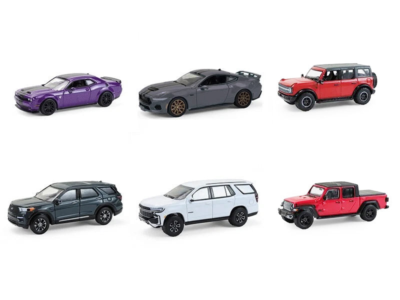 "Showroom Floor" Series 7 Set of 6 Cars 1/64 Diecast Model Cars by Greenlight
