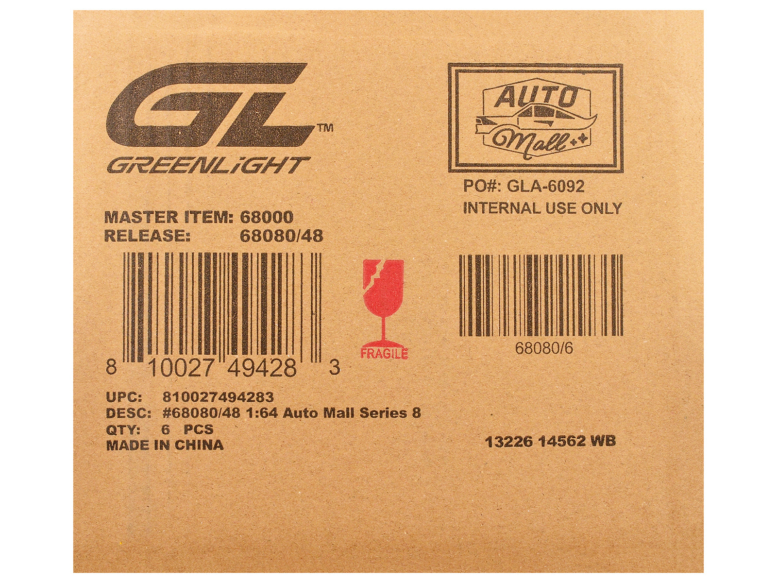 "Auto Mall" Series 8 Set of 6 pieces 1/64 Diecast Model Cars by Greenlight