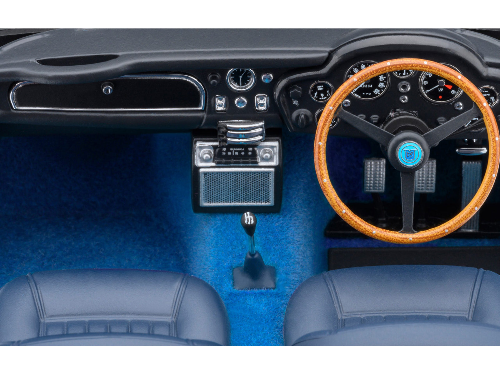 Aston Martin DB5 RHD (Right Hand Drive) Caribbean Pearl Blue Metallic 1/18 Model Car by Autoart