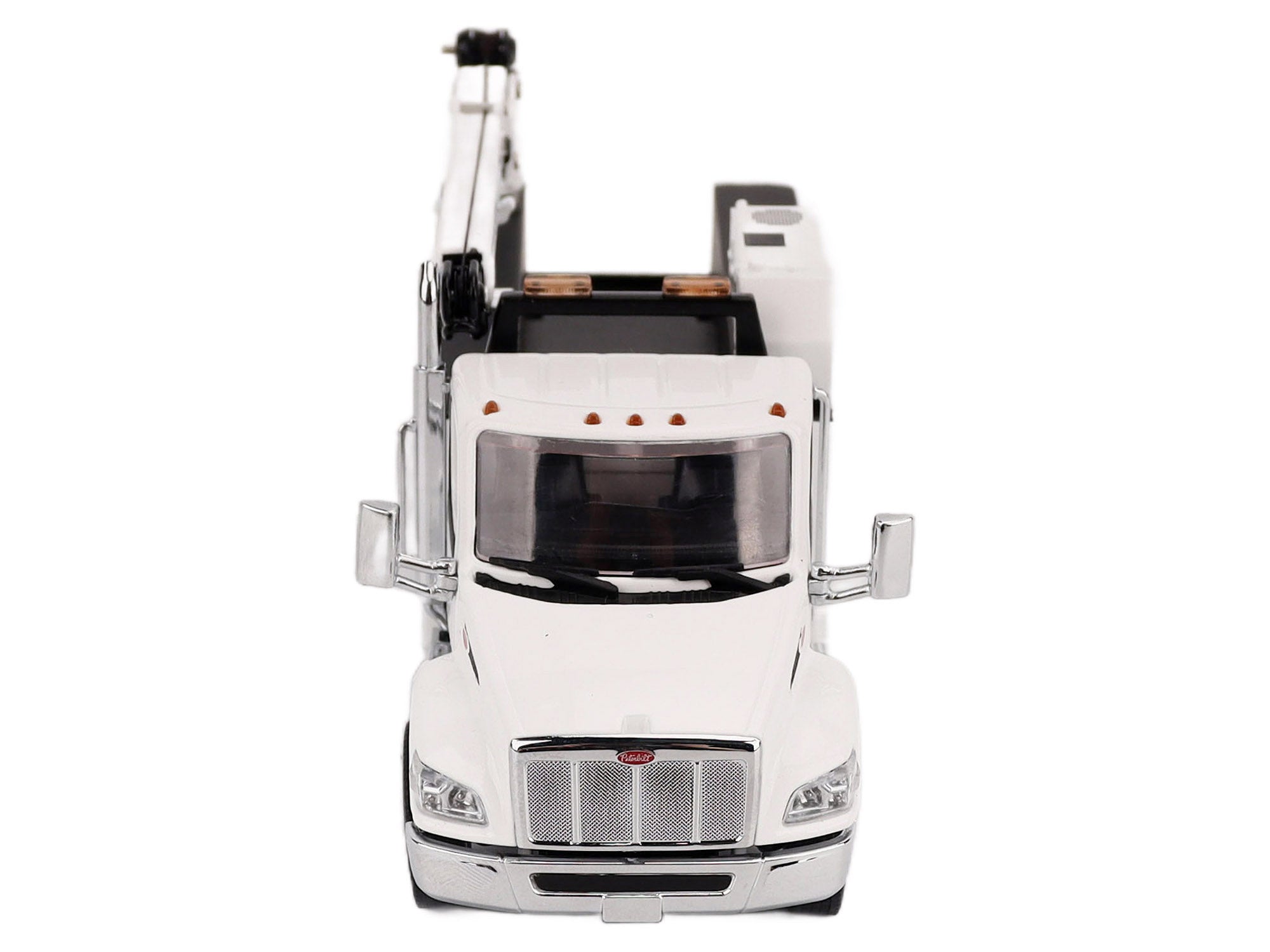 Peterbilt 536 Auto-Crane Titan85-Body HC14-Crane Work Truck with Miller EnPak White "Transport Series" 1/50 Diecast Model by Diecast Masters