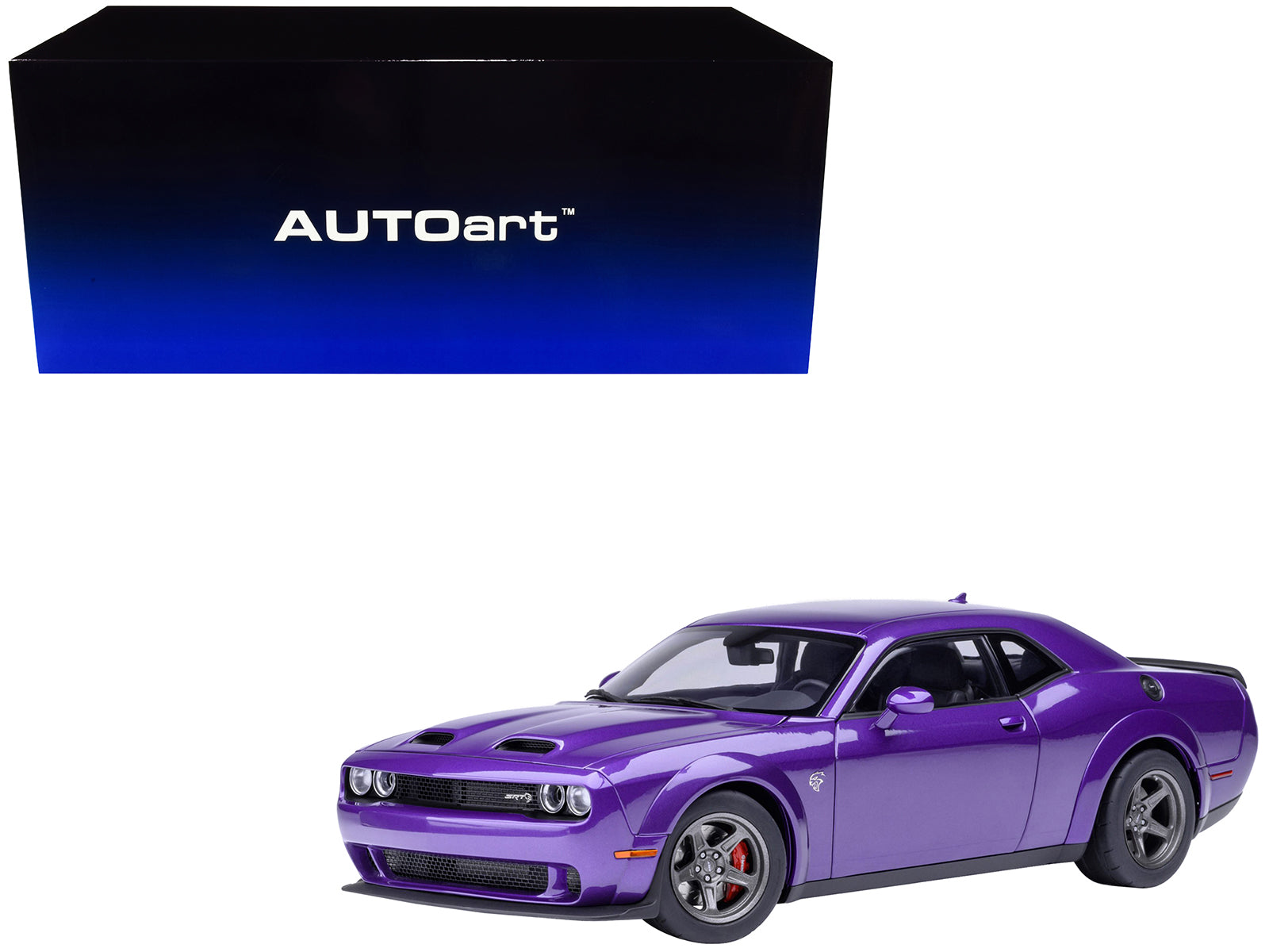 2023 Dodge Challenger SRT Super Stock Plum Crazy Purple 1/18 Model Car by Autoart
