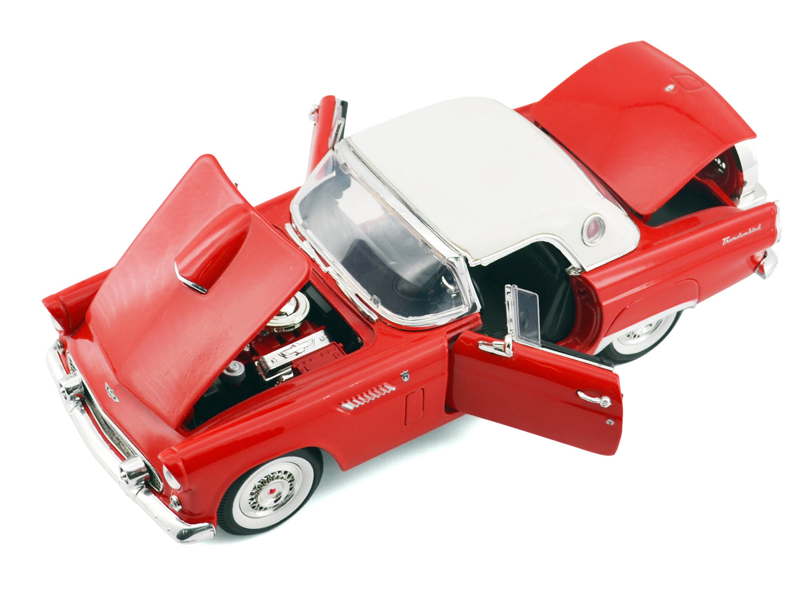 1956 Ford Thunderbird Hardtop Red with White Top "American Classics" 1/18 Diecast Model Car by Motormax