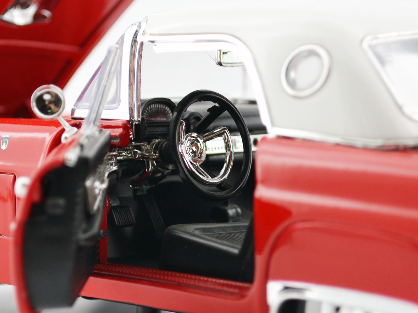 1956 Ford Thunderbird Hardtop Red with White Top "American Classics" 1/18 Diecast Model Car by Motormax
