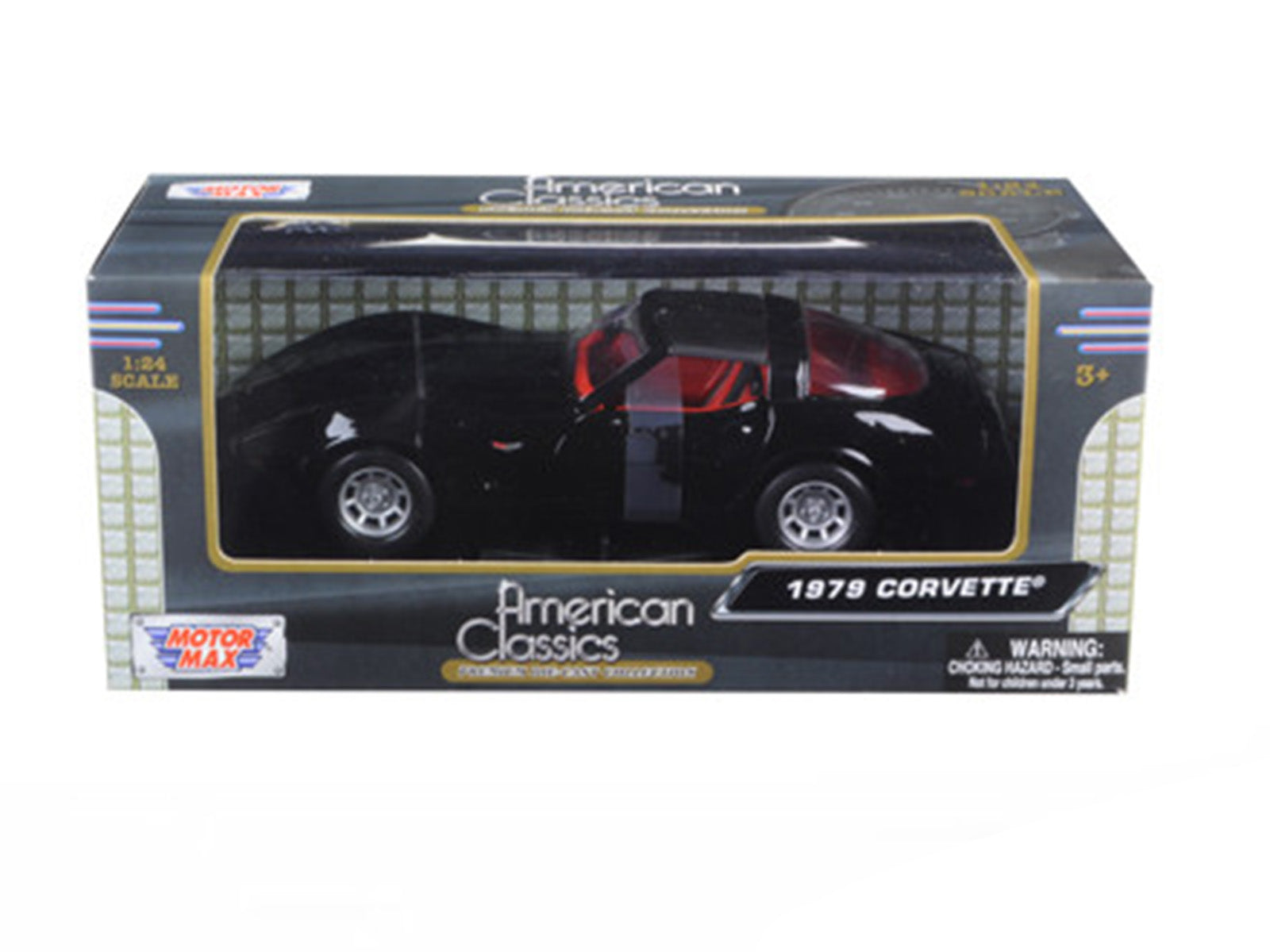 1979 Chevrolet Corvette Black 1/24 Diecast Car Model by Motormax