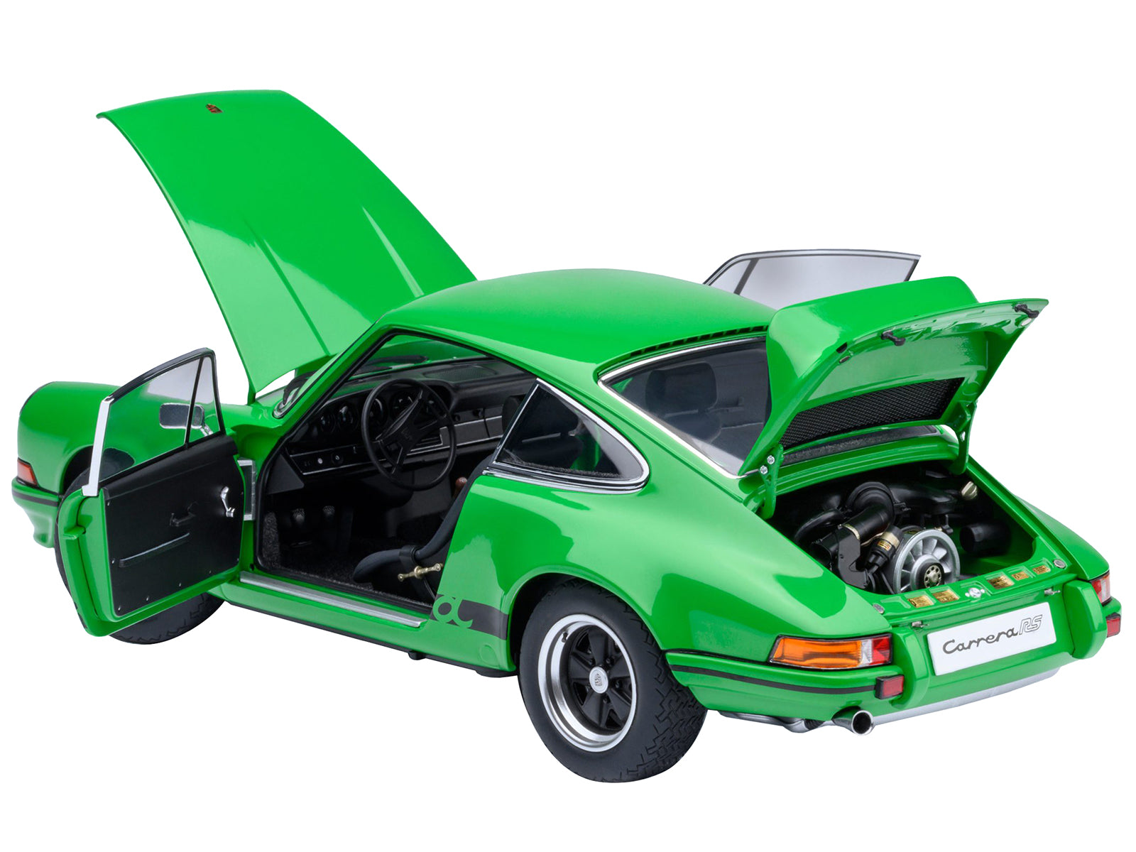 Porsche 911 Carrera 2.7 RS Viper Green with Black Stripes and Wheels 1/18 Model Car by Autoart