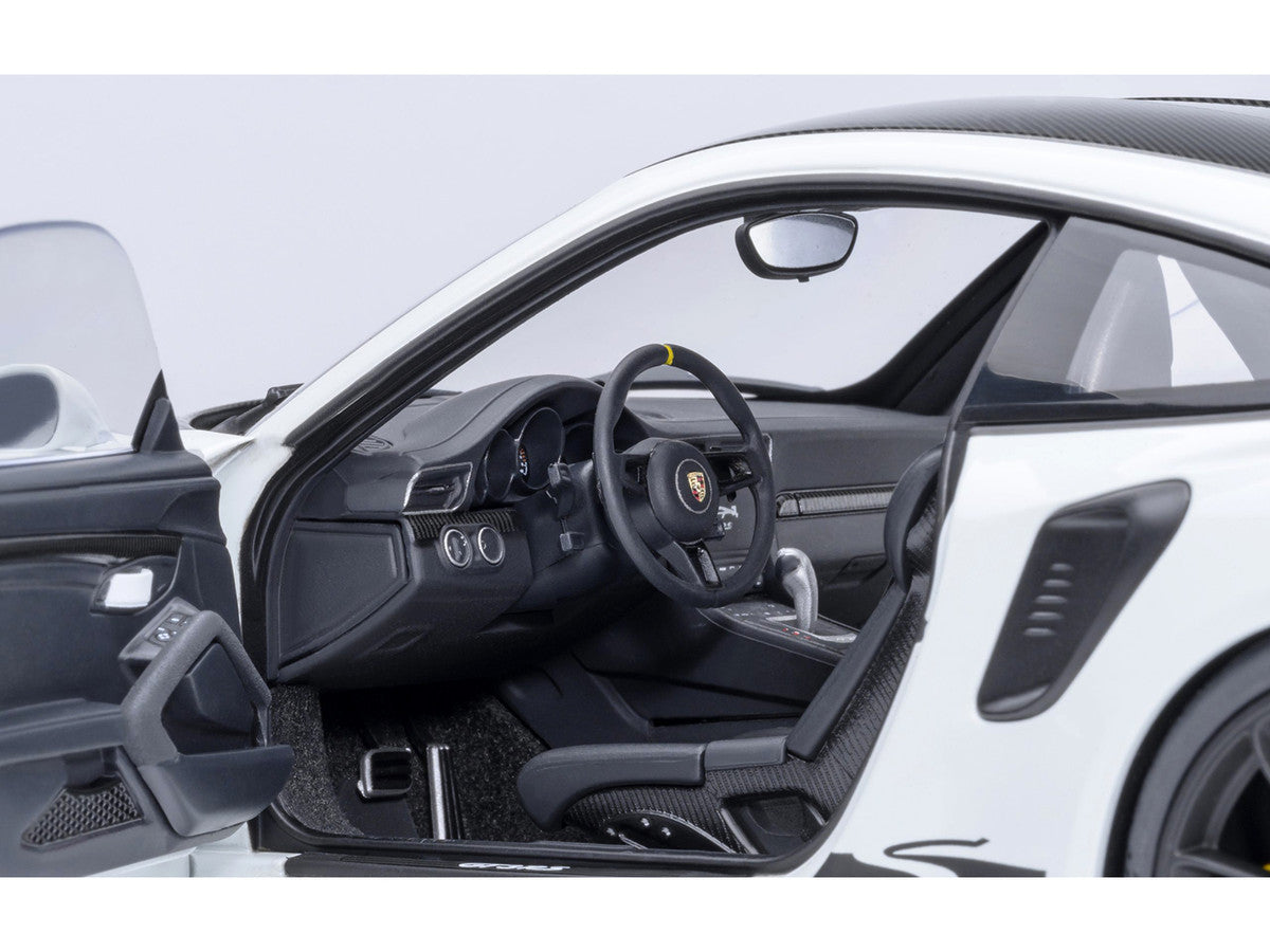 Porsche 911 (991.2) GT3 RS Weissach Package White with Carbon Hood and Top 1/18 Model Car by Autoart