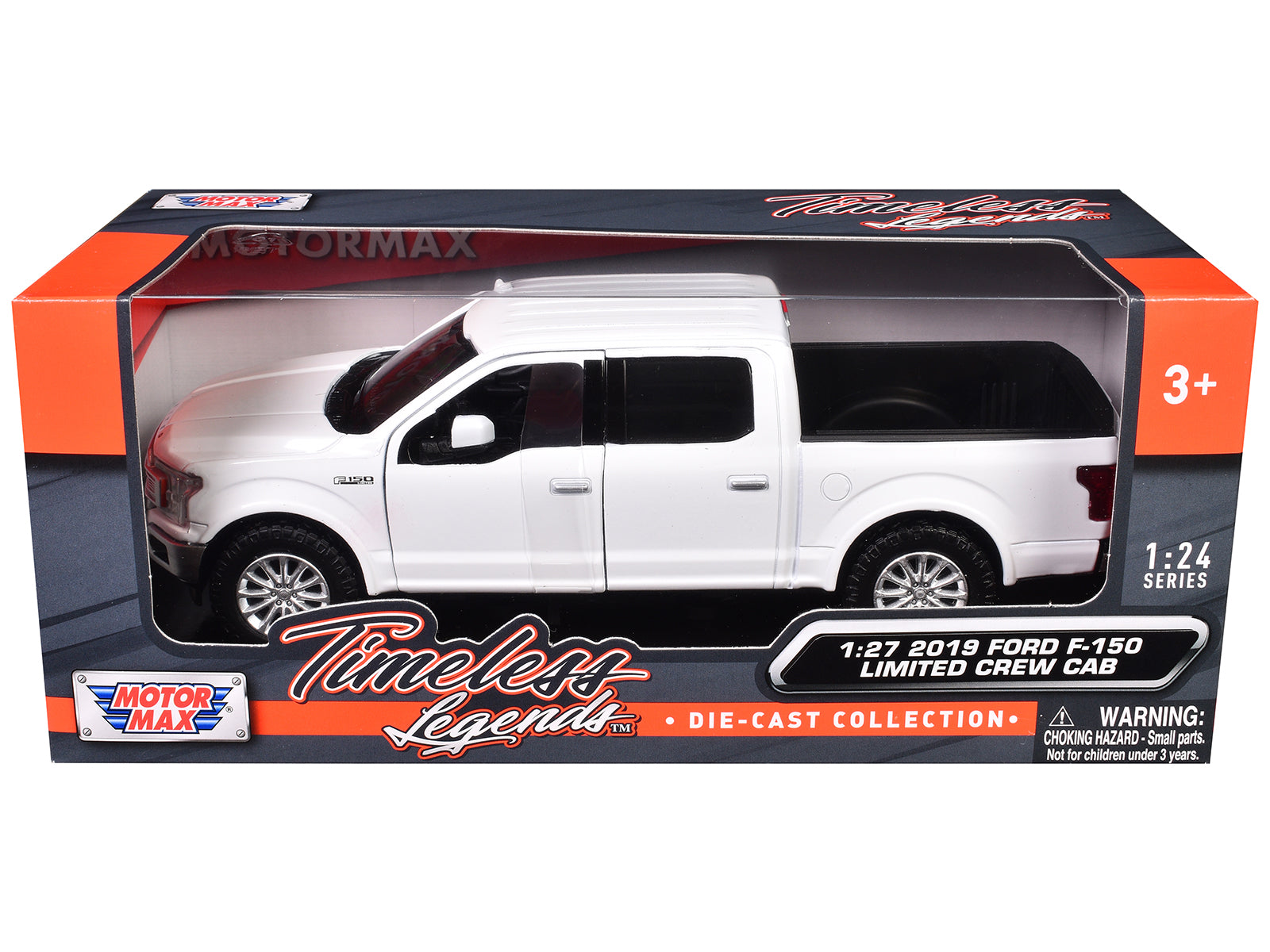 2019 Ford F-150 Limited Crew Cab Pickup Truck White 1/24-1/27 Diecast Model Car by Motormax