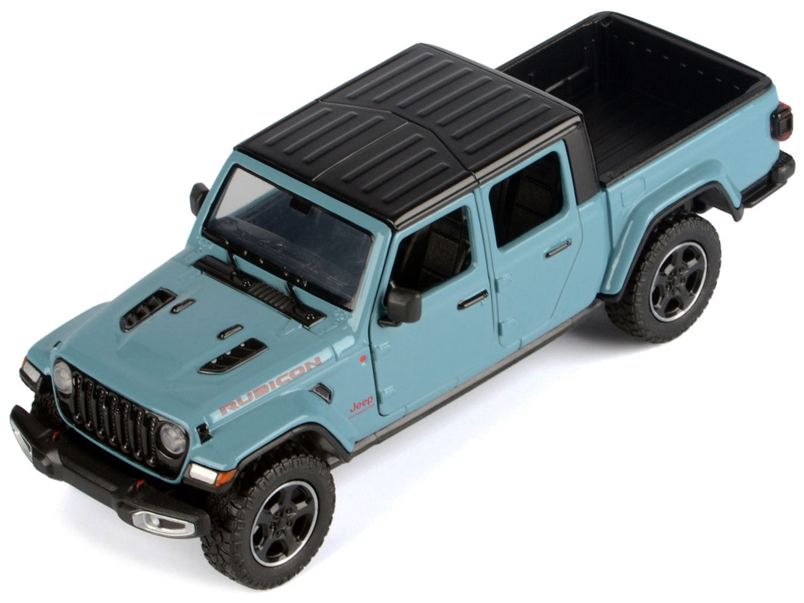 2021 Jeep Gladiator Rubicon (Closed Top) Pickup Truck Blue with Black Top 1/24-1/27 Diecast Model Car by Motormax