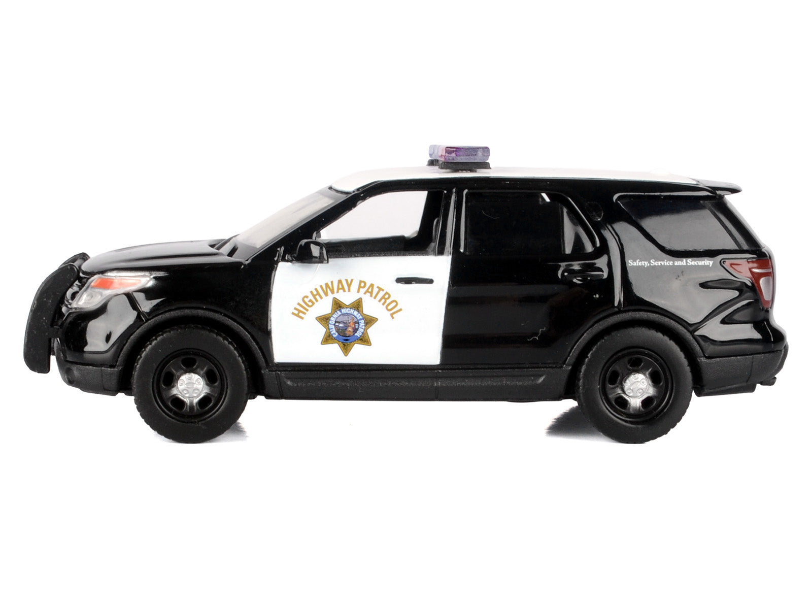 2015 Ford Police Interceptor Utility "California Highway Patrol" Black and White "Law Enforcement and Public Service" Series 1/43 Diecast Model Car by Motormax