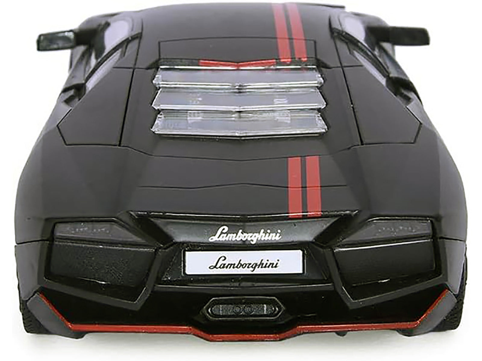 Lamborghini Reventon Matt Black with Red Stripes "Satin Paint" Series 1/24 Diecast Model Car by Motormax