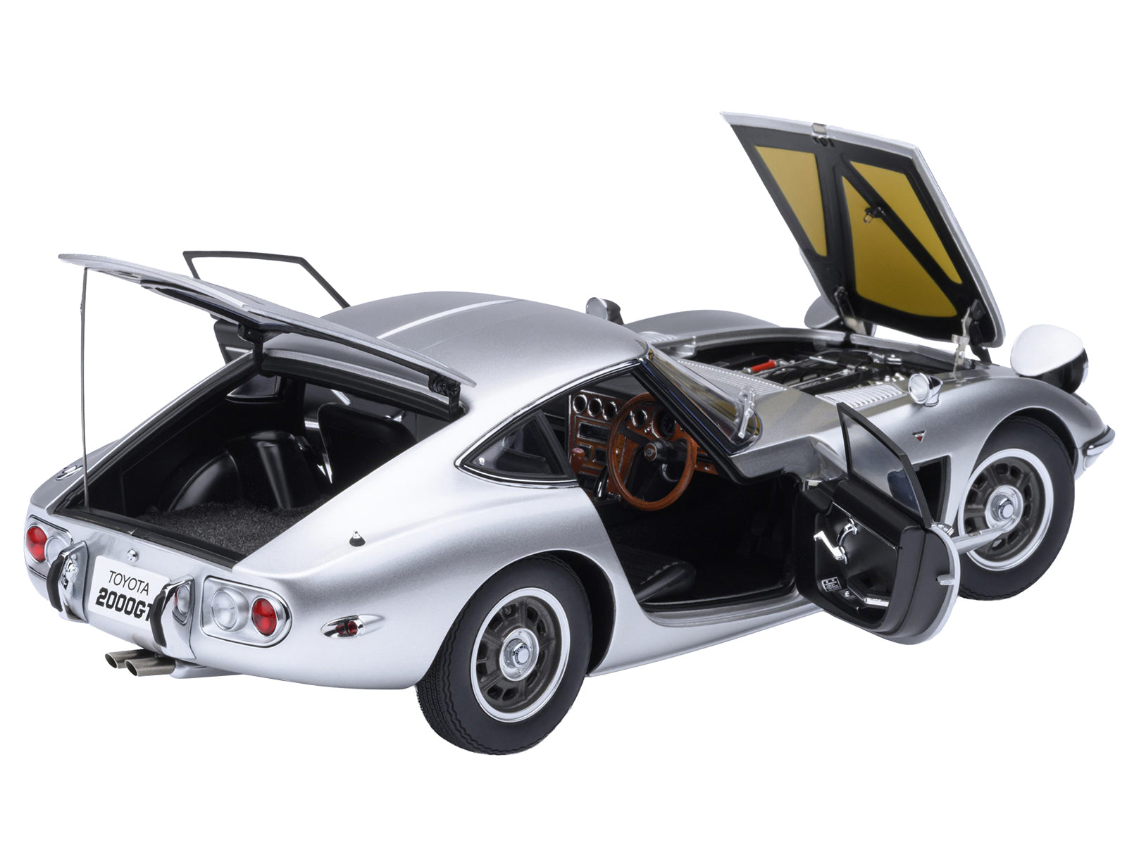1967 Toyota 2000GT RHD (Right Hand Drive) Silver Metallic 1/18 Model Car by Autoart