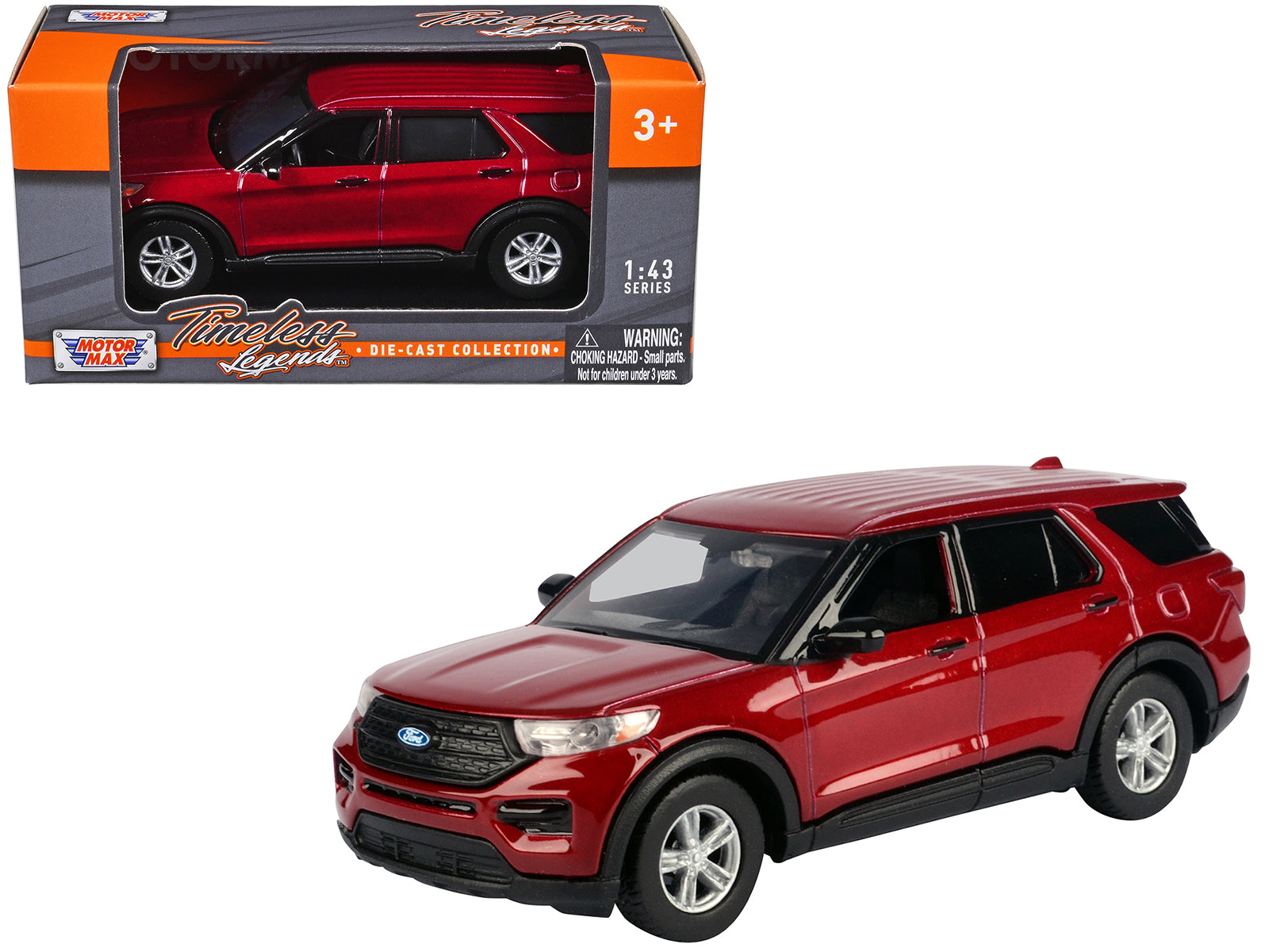2023 Ford Explorer Red Metallic "Timeless Legends" Series 1/43 Diecast Model Car by Motormax
