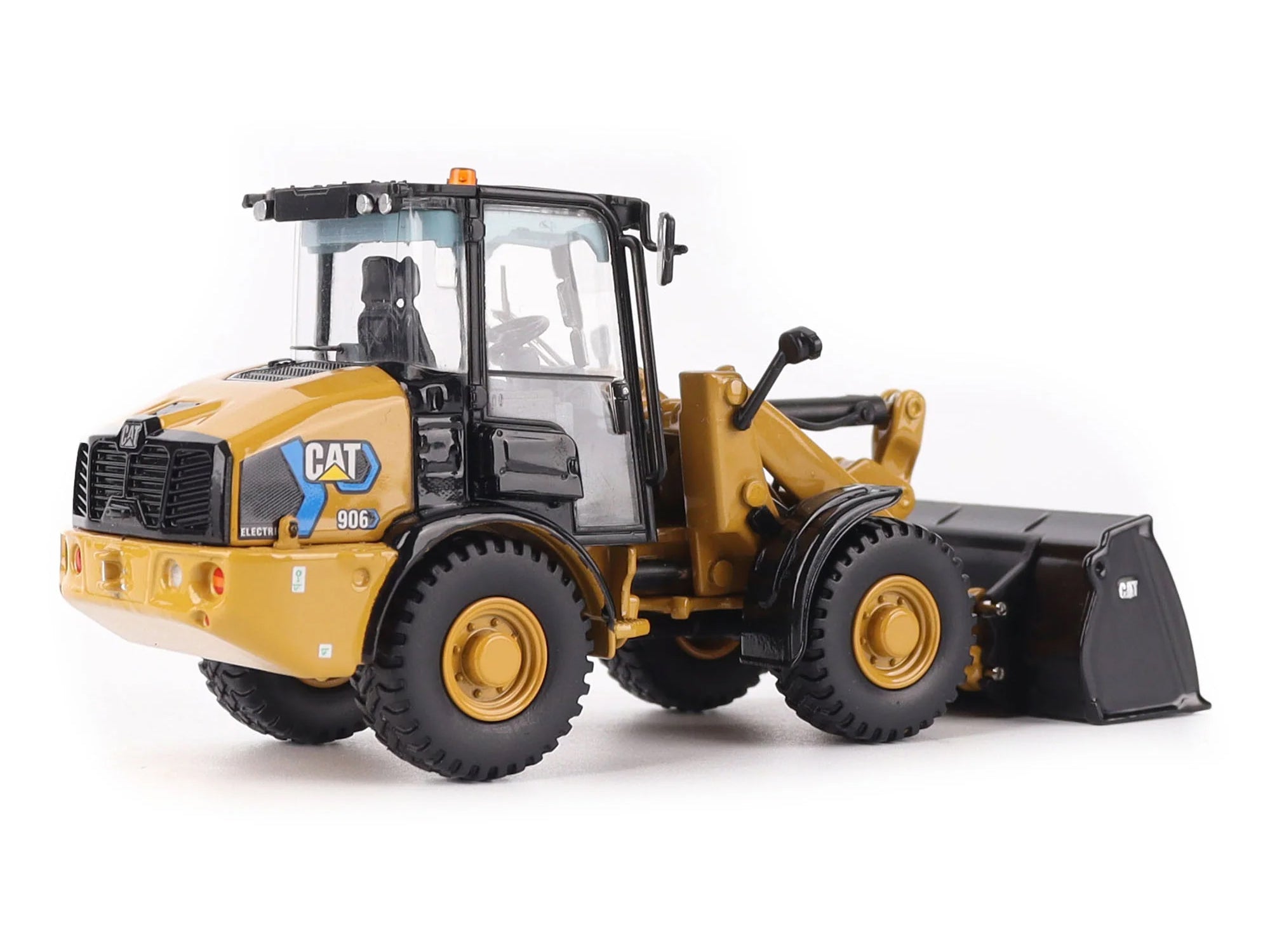 CAT Caterpillar 906 Electric Compact Wheel Loader Yellow with Operator "High Line Series" 1/50 Diecast Model by Diecast Masters