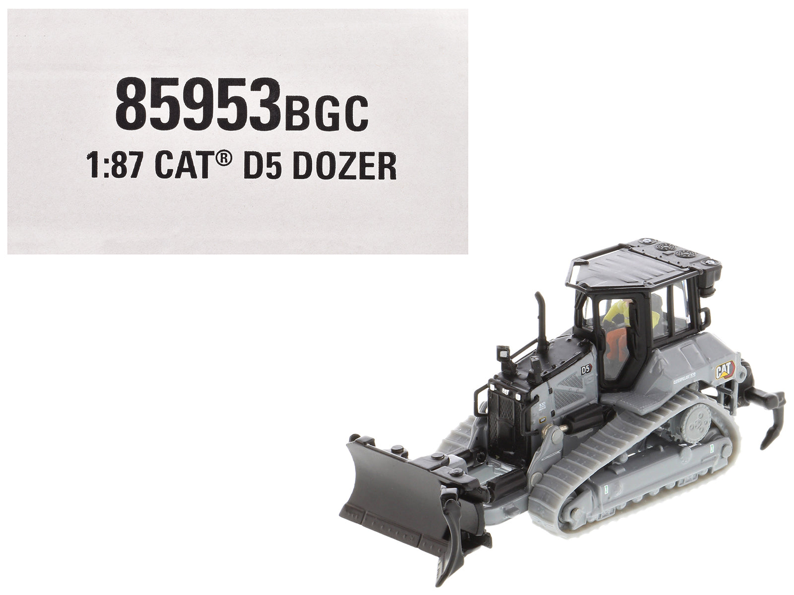 CAT Caterpillar D5 Track-Type Dozer "Centennial" Gray with Operator "High Line Series" 1/87 (HO) Diecast Model by Diecast Masters