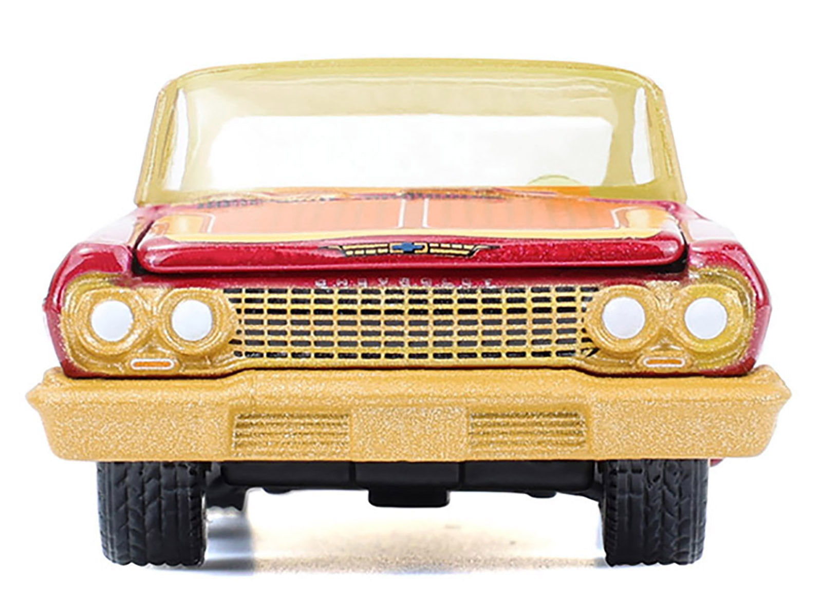 1963 Chevrolet Impala Lowrider "Michael Heralda Special Edition" Red Metallic with Cream Top and Interior with Gold Graphics "Hobby Exclusive" Series 1/64 Diecast Model Car by Greenlight