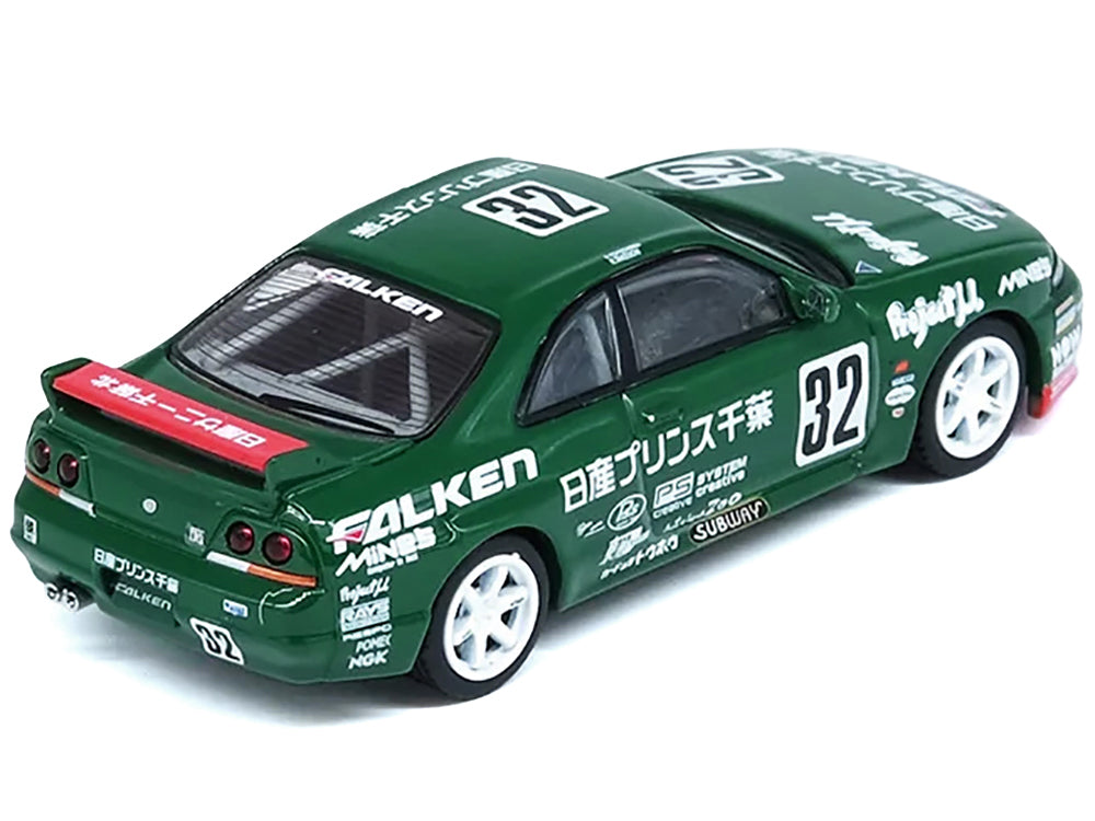Nissan Skyline GT-R (R33) RHD (Right Hand Drive) #32 "Prince Chiba Falken" N1 Super Endurance Series "Tokachi 24 Hours" (1996) 1/64 Diecast Model Car by Inno Models