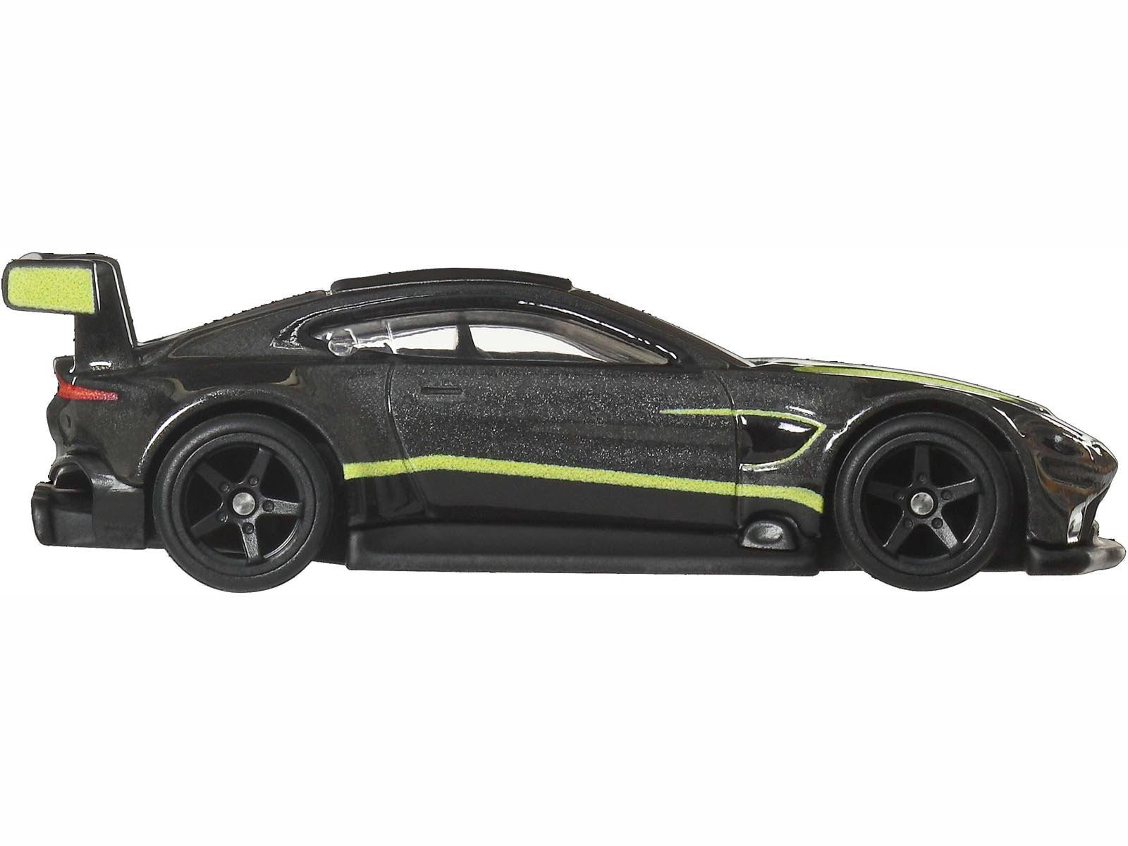 Aston Martin Vantage GTE Dark Gray Metallic with Lime Green Stripes "Euro Speed" Series Diecast Model Car by Hot Wheels