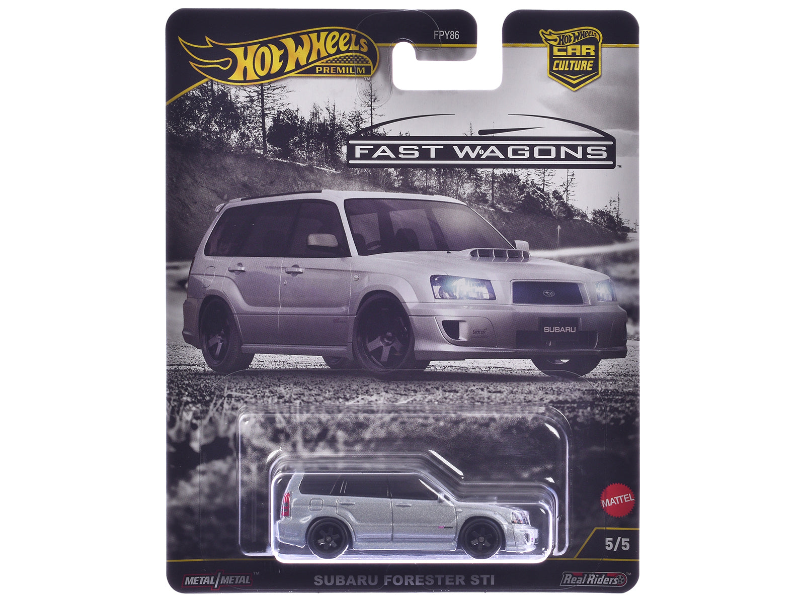 Subaru Forester STI Silver Metallic "Fast Wagons" Series Diecast Model Car by Hot Wheels