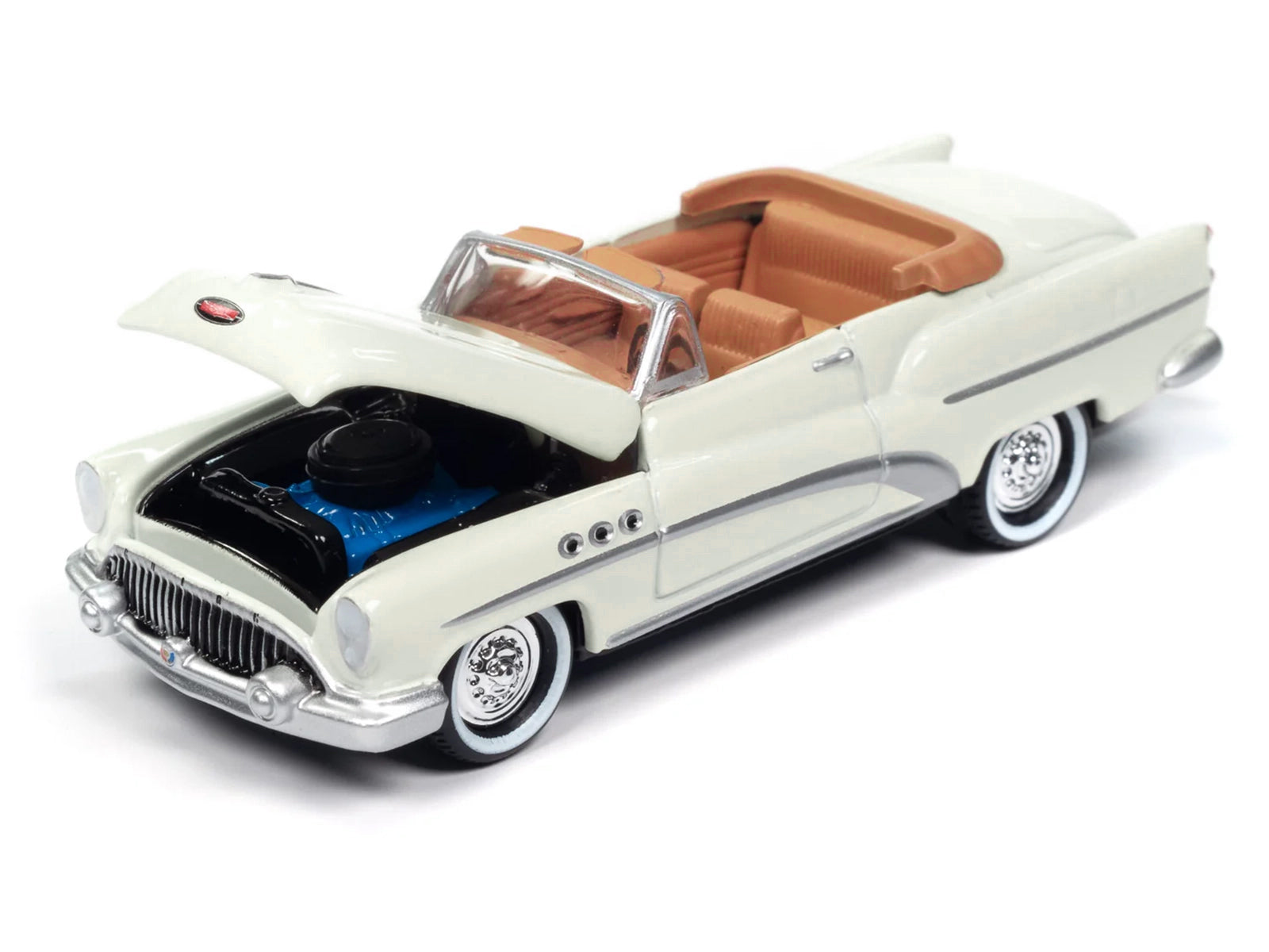 1953 Buick Super Cream with Travel Trailer Limited Edition "Tow & Go" Series 1/64 Diecast Model Car by Johnny Lightning