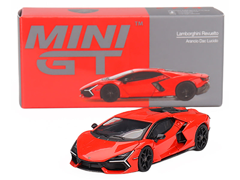 Lamborghini Revuelto Arancio Dac Lucido Orange Limited Edition to 7680 pieces Worldwide 1/64 Diecast Model Car by Mini GT